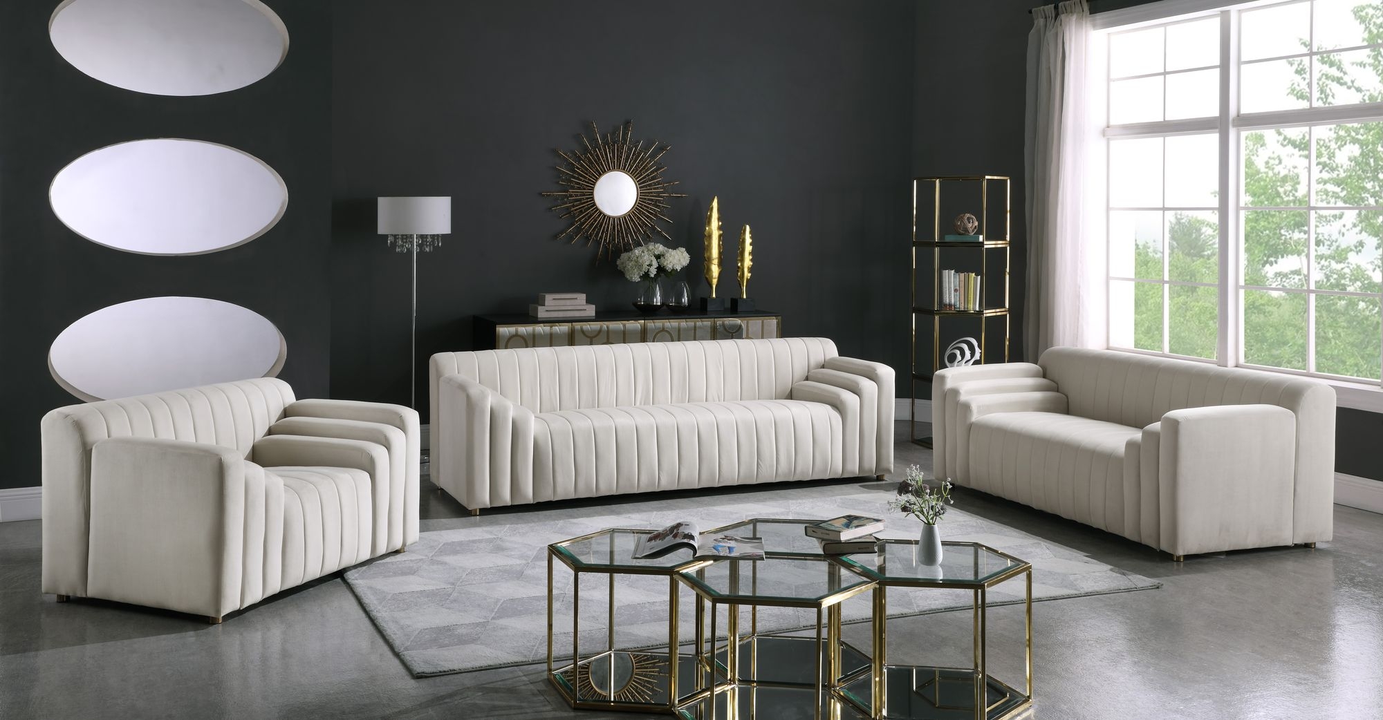Naya Velvet Loveseat