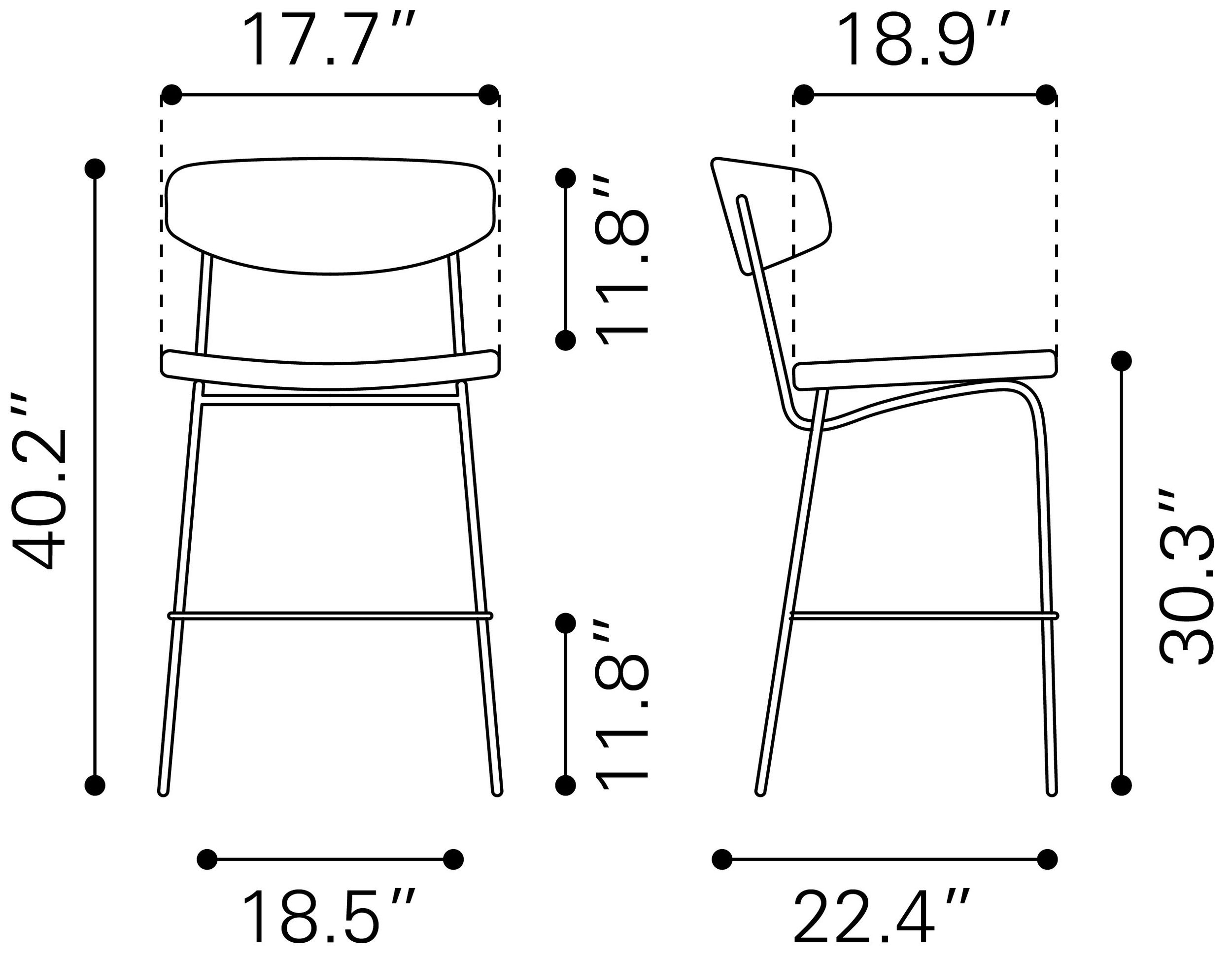 Charon Faux Leather/Steel Barstool