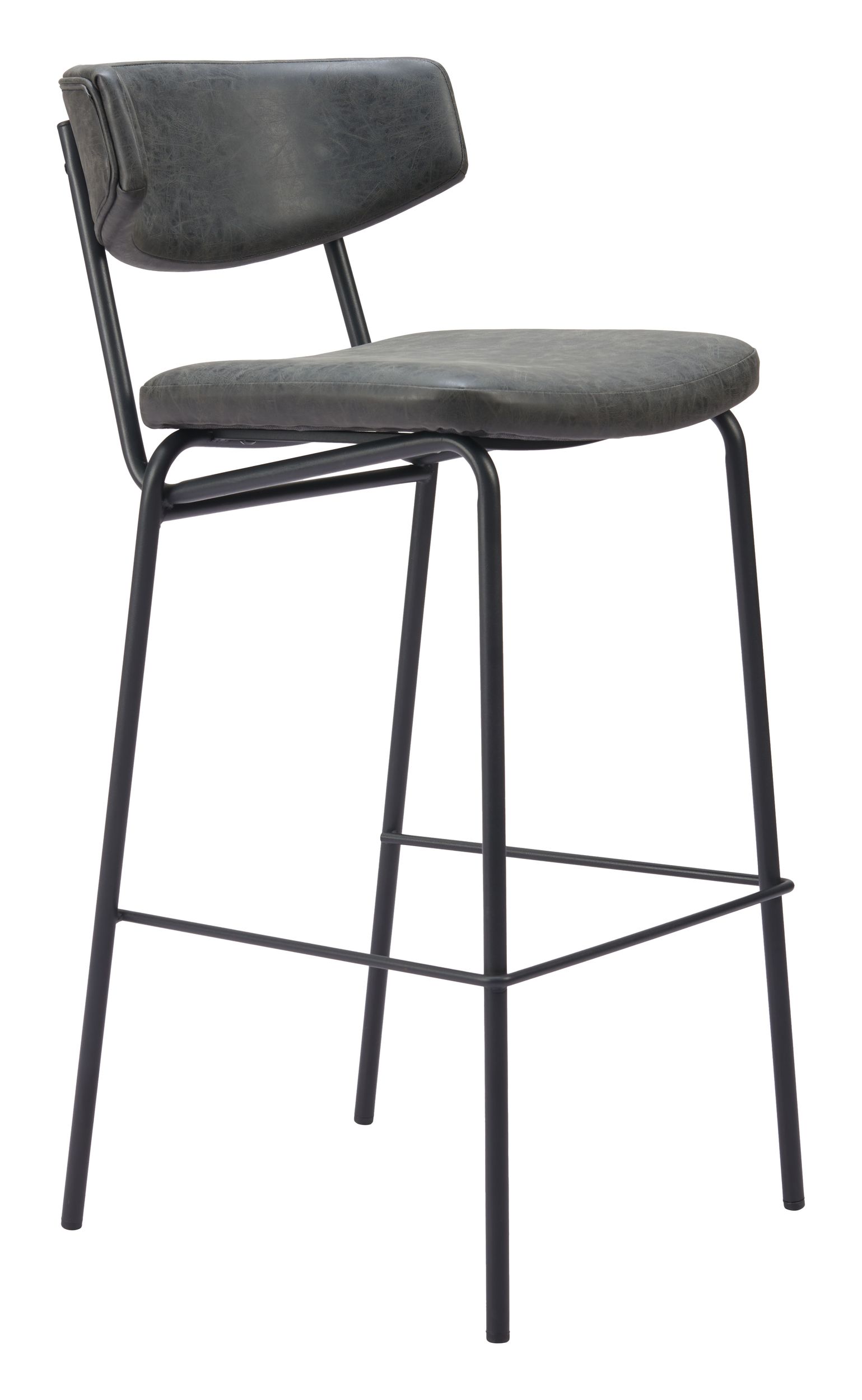 Charon Faux Leather/Steel Barstool
