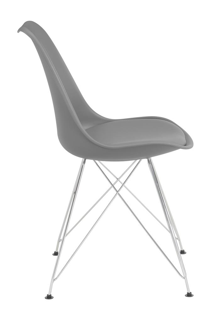 Juniper Polypropylene/Leatherette Side Chair w/ Chrome Base