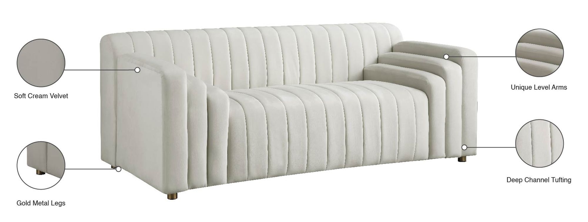 Naya Velvet Loveseat