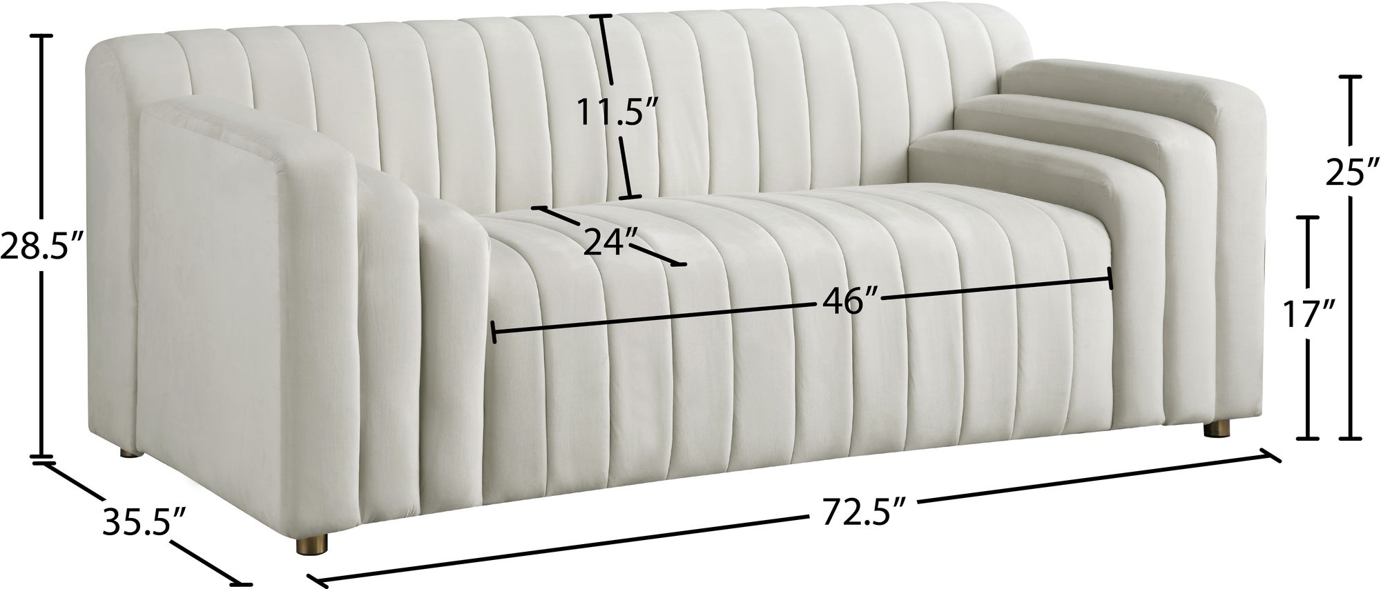Naya Velvet Loveseat