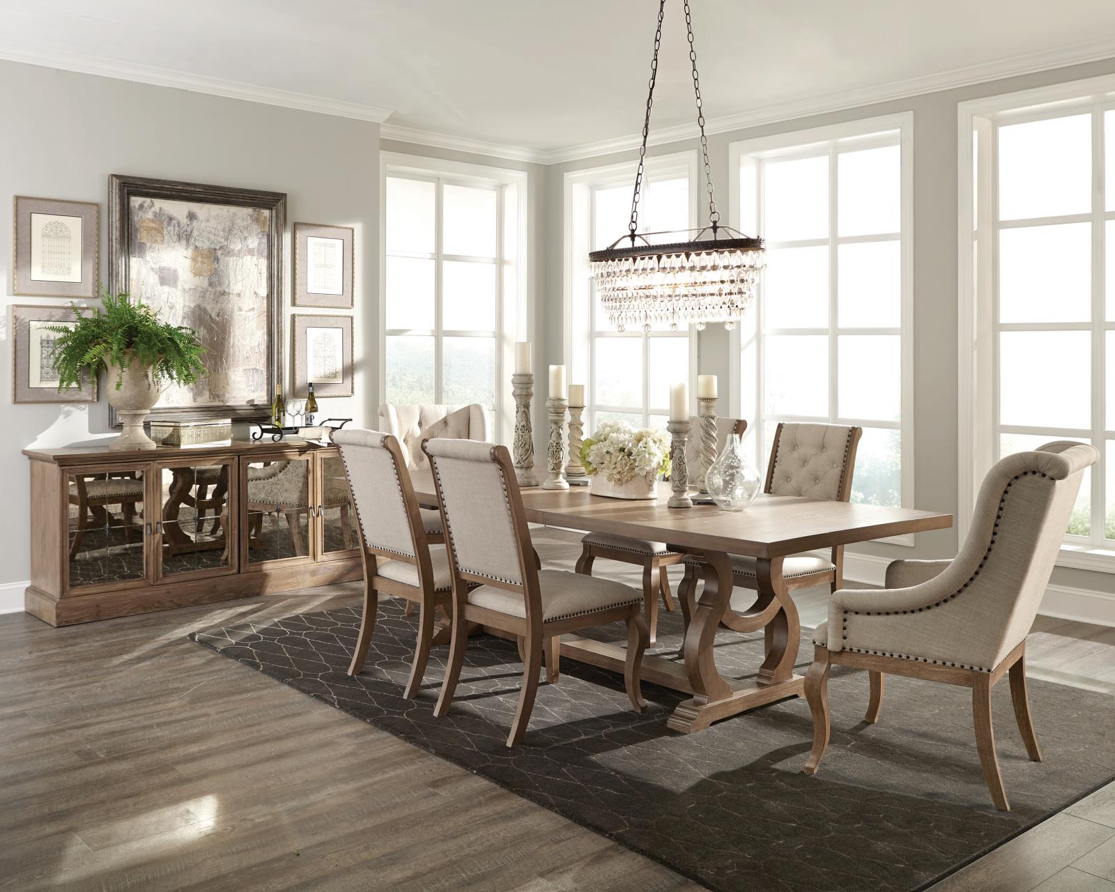 Brockway Rectangular Cove Trestle Dining Table with Extension Leaf