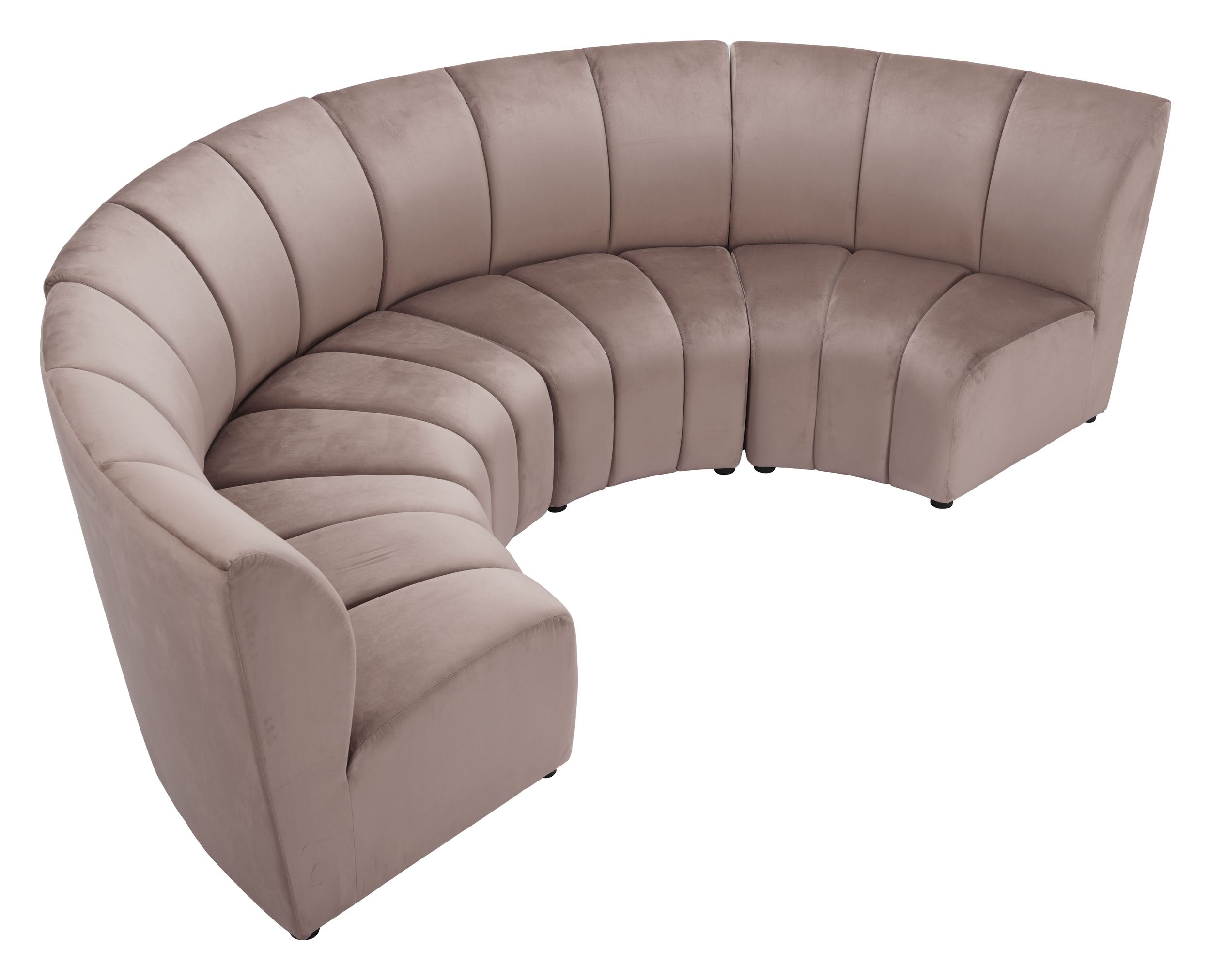 Garbi Curved Velvet Modular Sectional