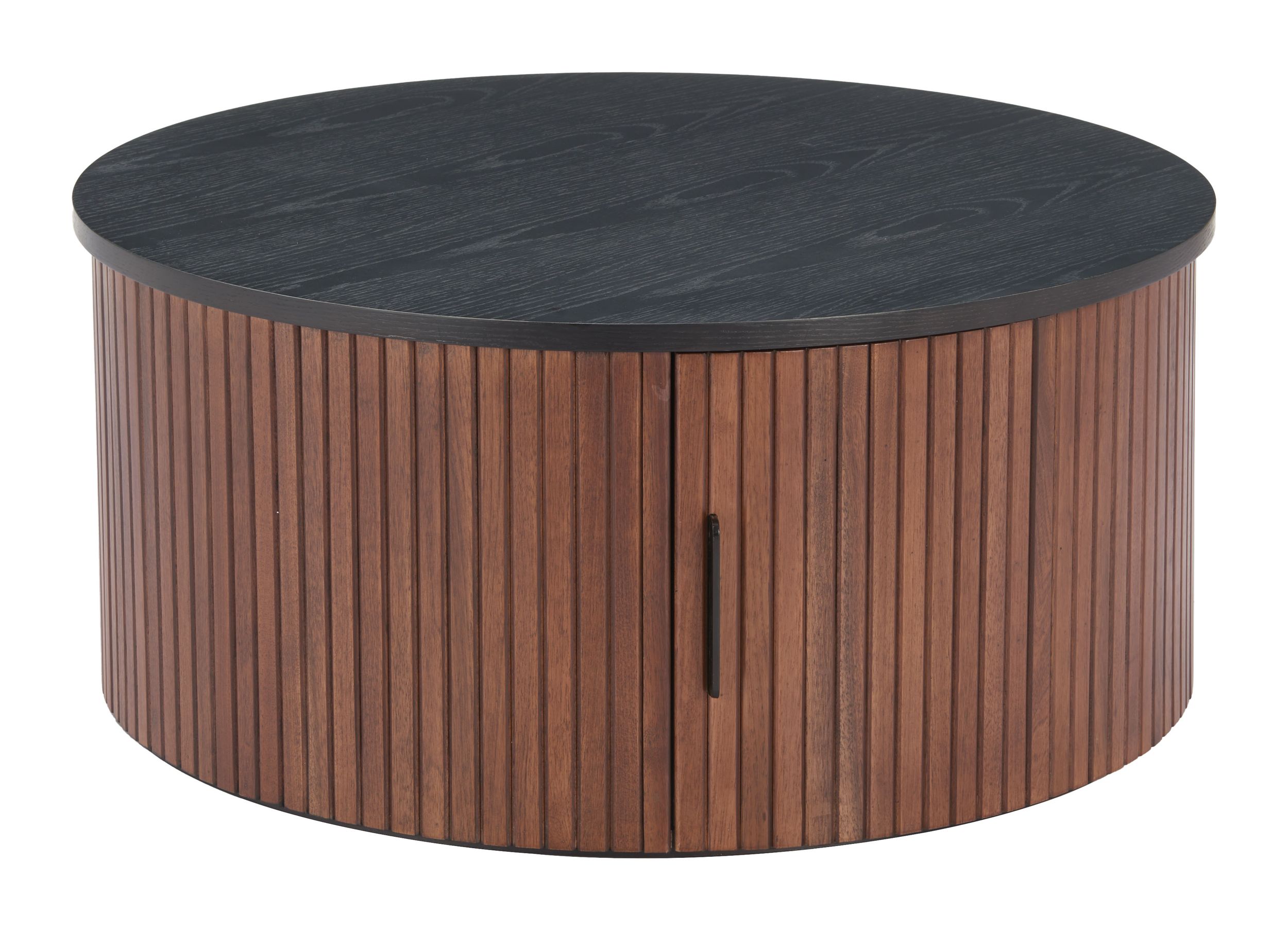 Nejaus Round Wood Veneer/Wood Coffee Table w/Door