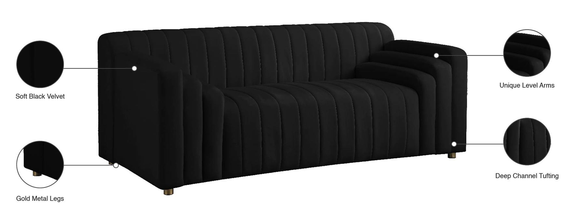 Naya Velvet Loveseat