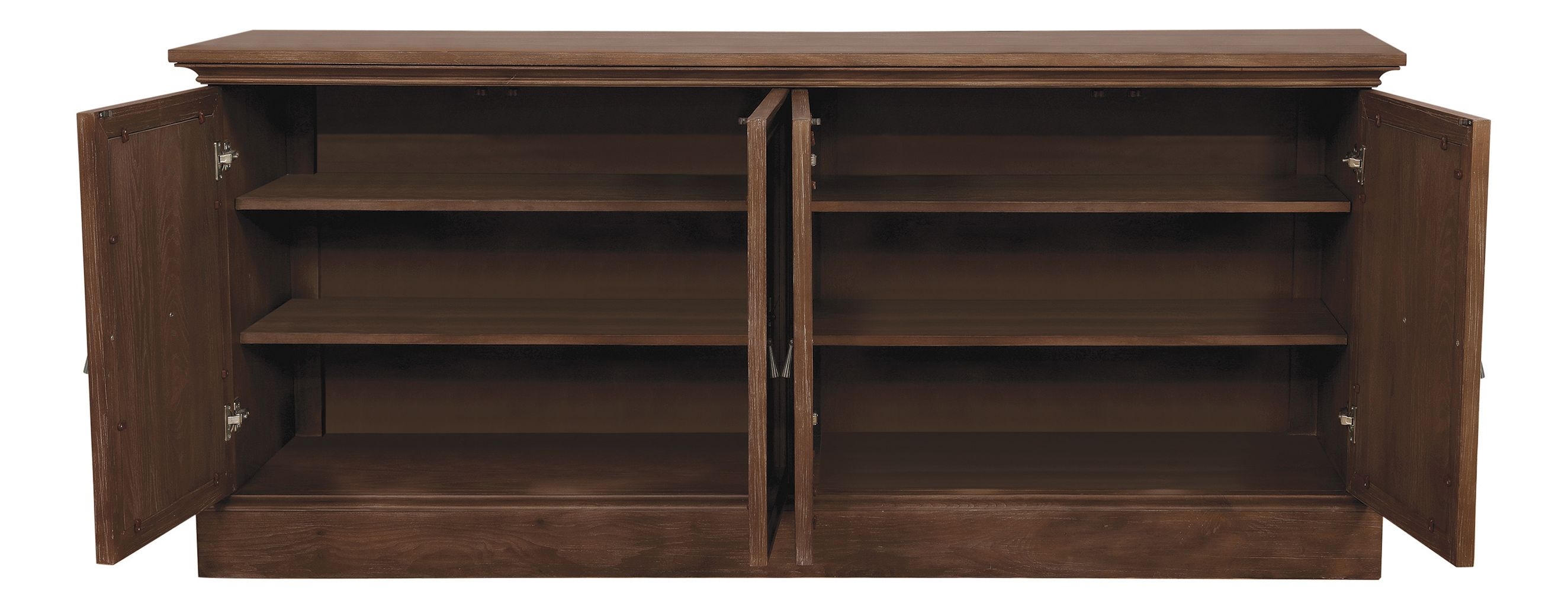 Brockway 4-Door Wood Veneer Server with Mirrored Doors