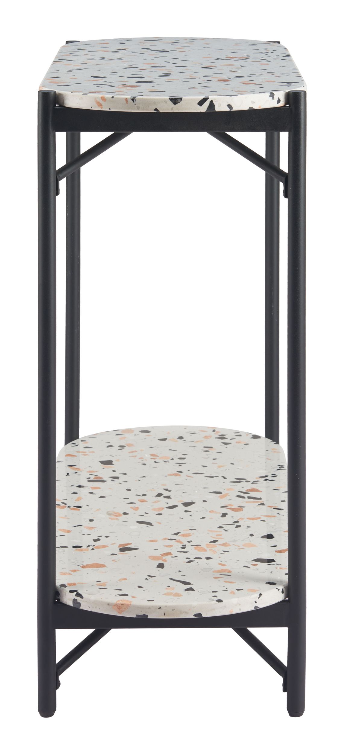 Tuxedo Faux Terrazzo Stone/Steel Console Table