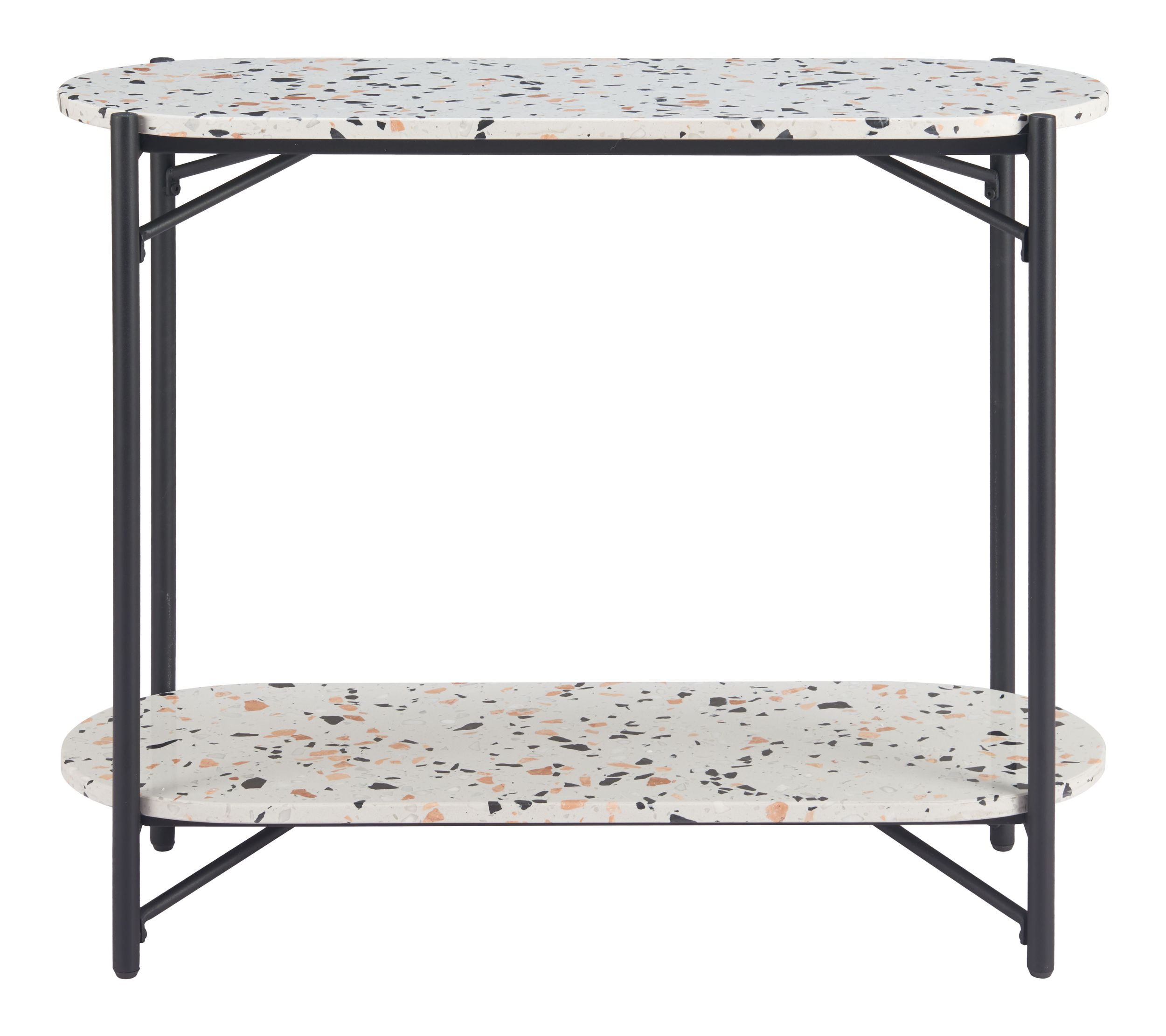Tuxedo Faux Terrazzo Stone/Steel Console Table