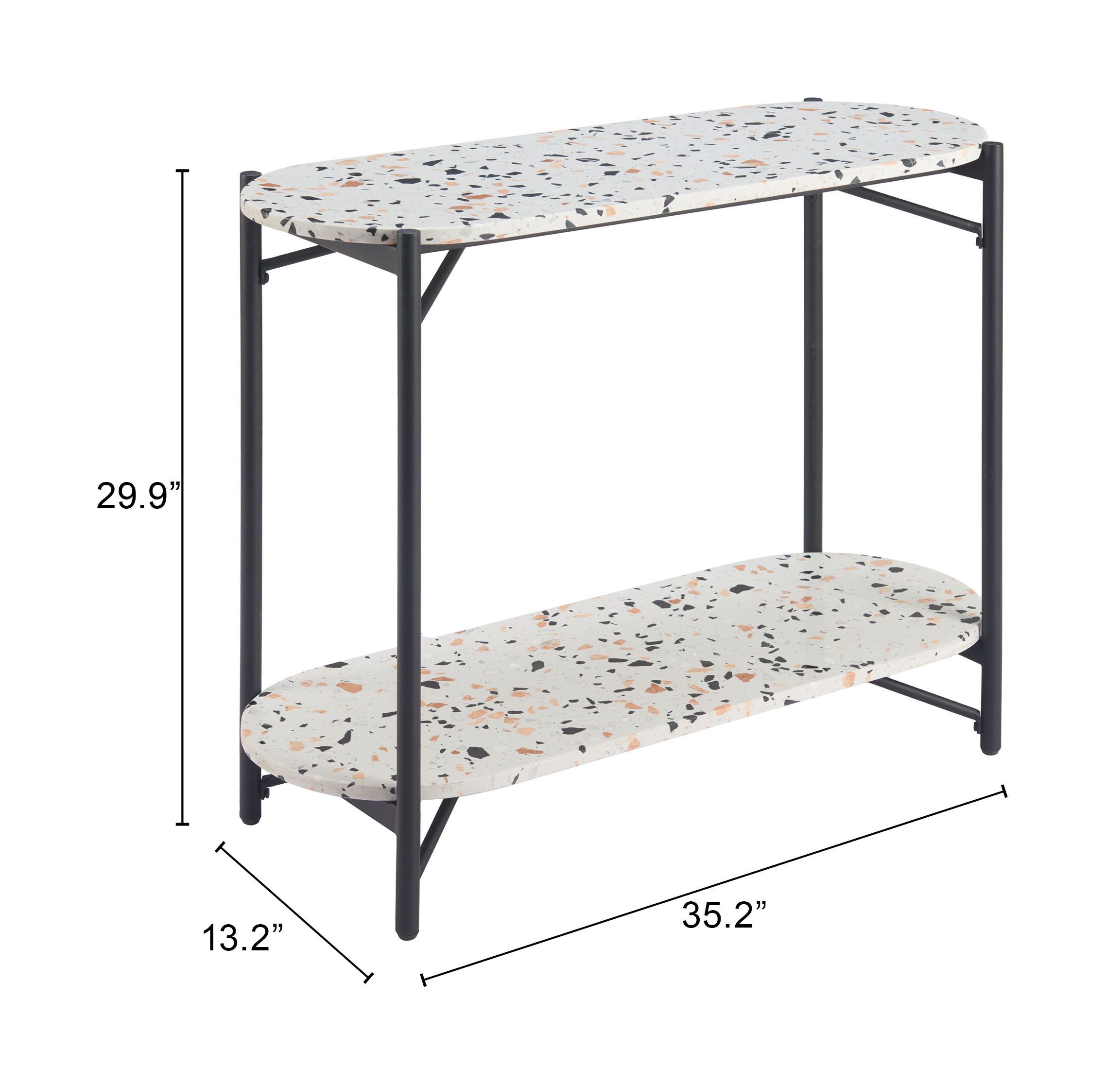 Tuxedo Faux Terrazzo Stone/Steel Console Table