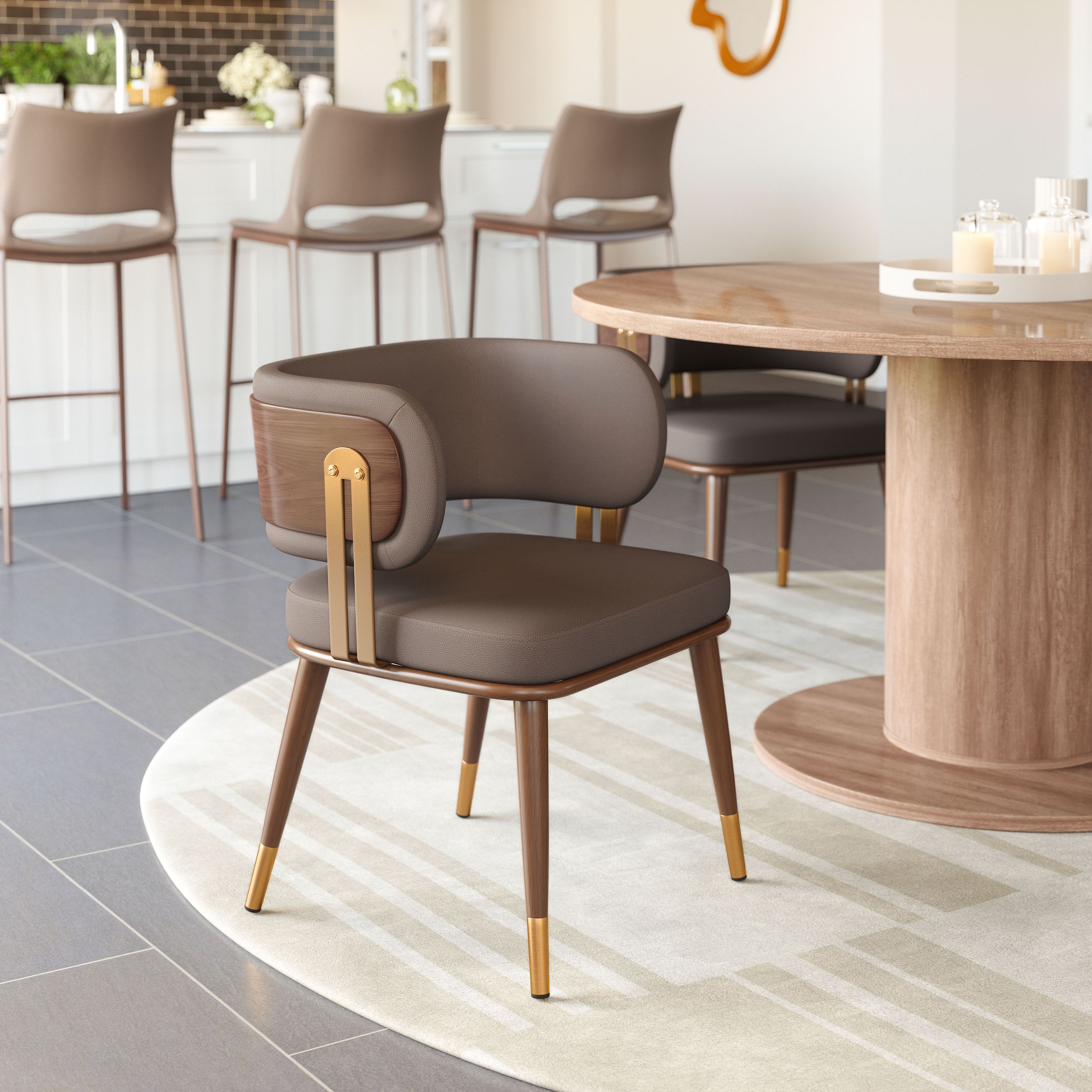 Brew Faux Leather/Steel Dining Chair