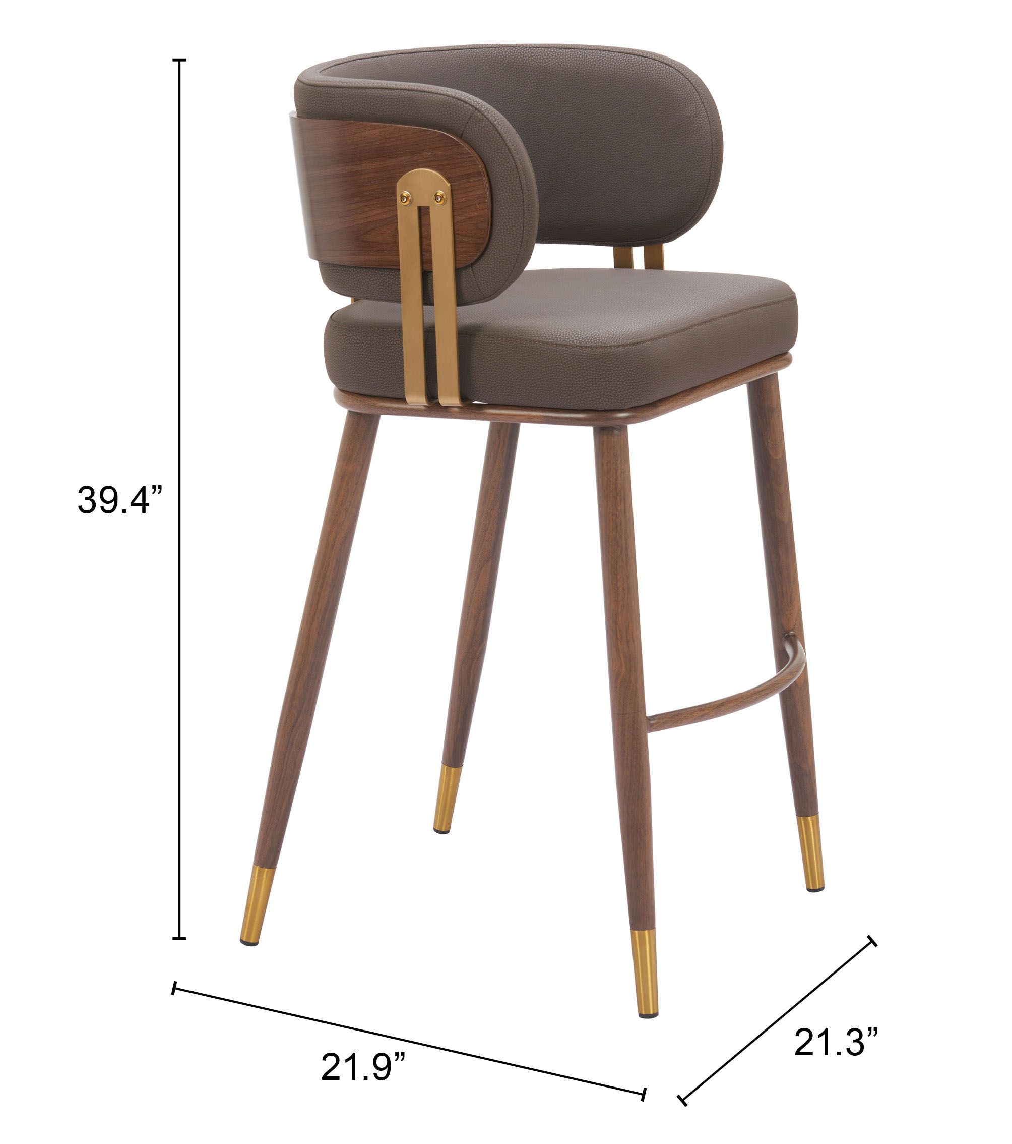 Brew Faux Leather/Steel Barstool