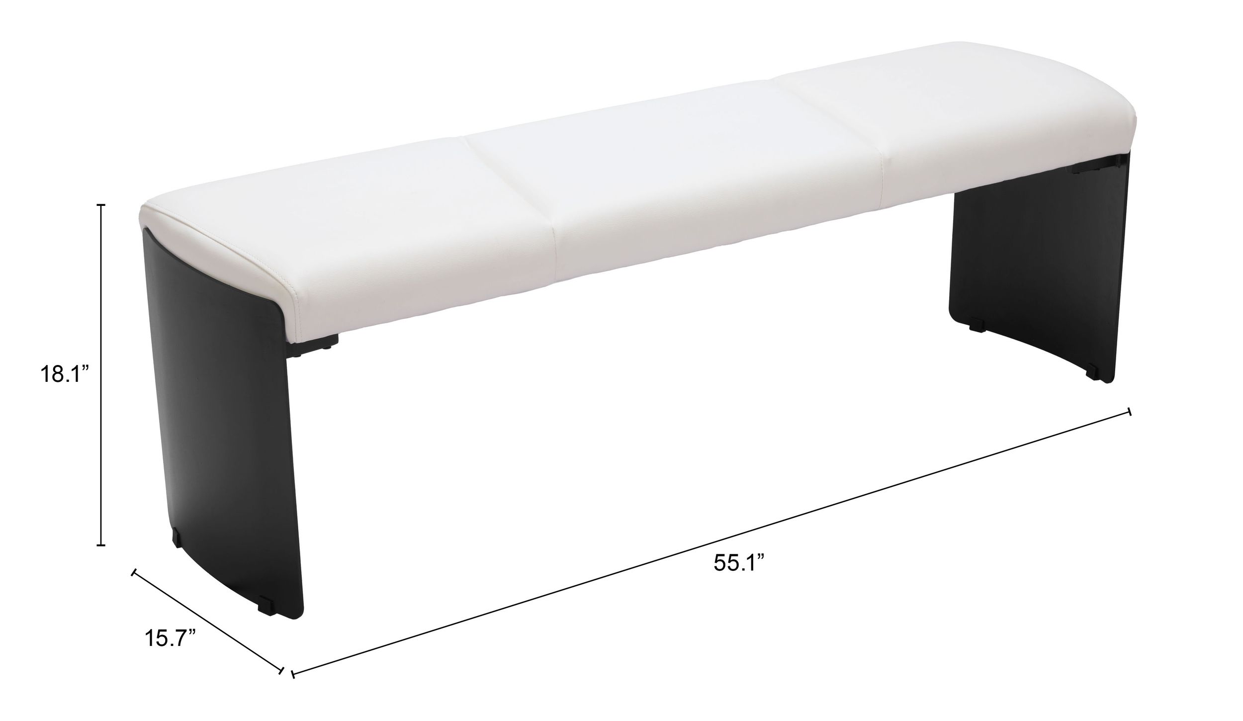 Mur Faux Leather/Steel Bench