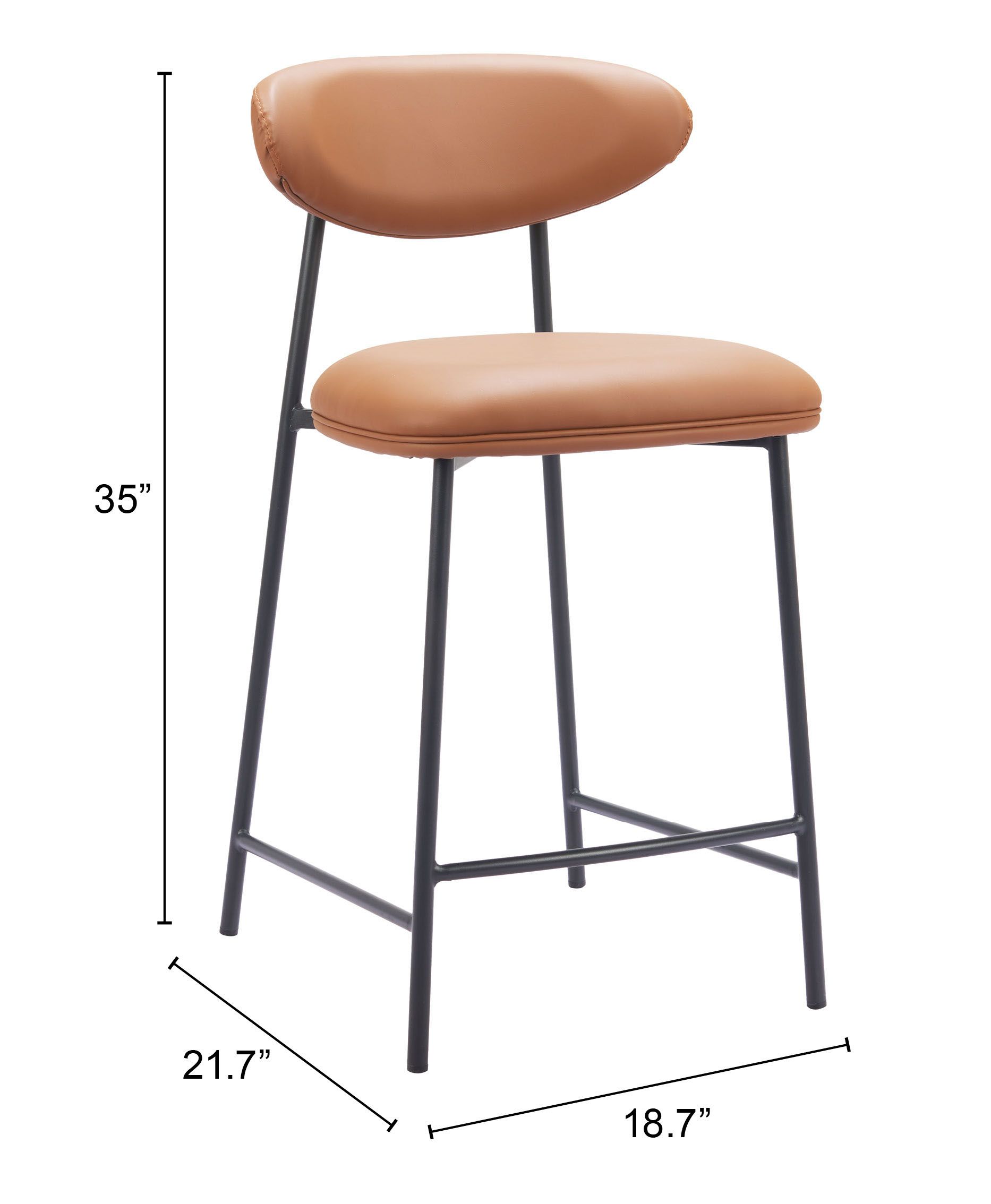 Rorun Faux Leather/Steel Counter Stool