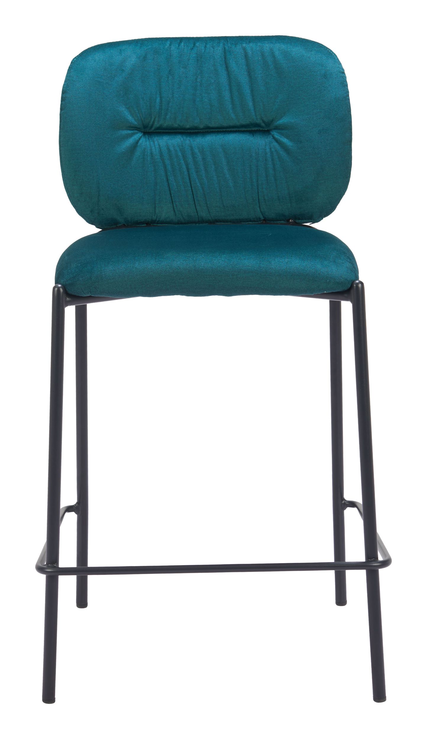 Plat Velvet/Steel Counter Stool