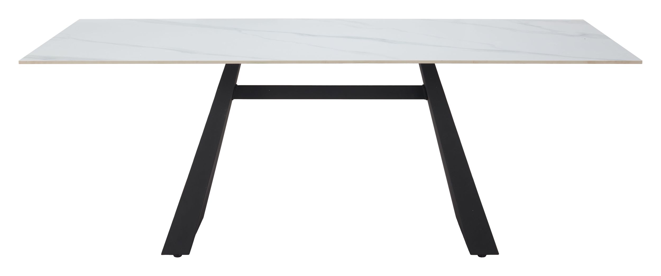 Inky Rectangular Faux Marble/Steel Dining Table