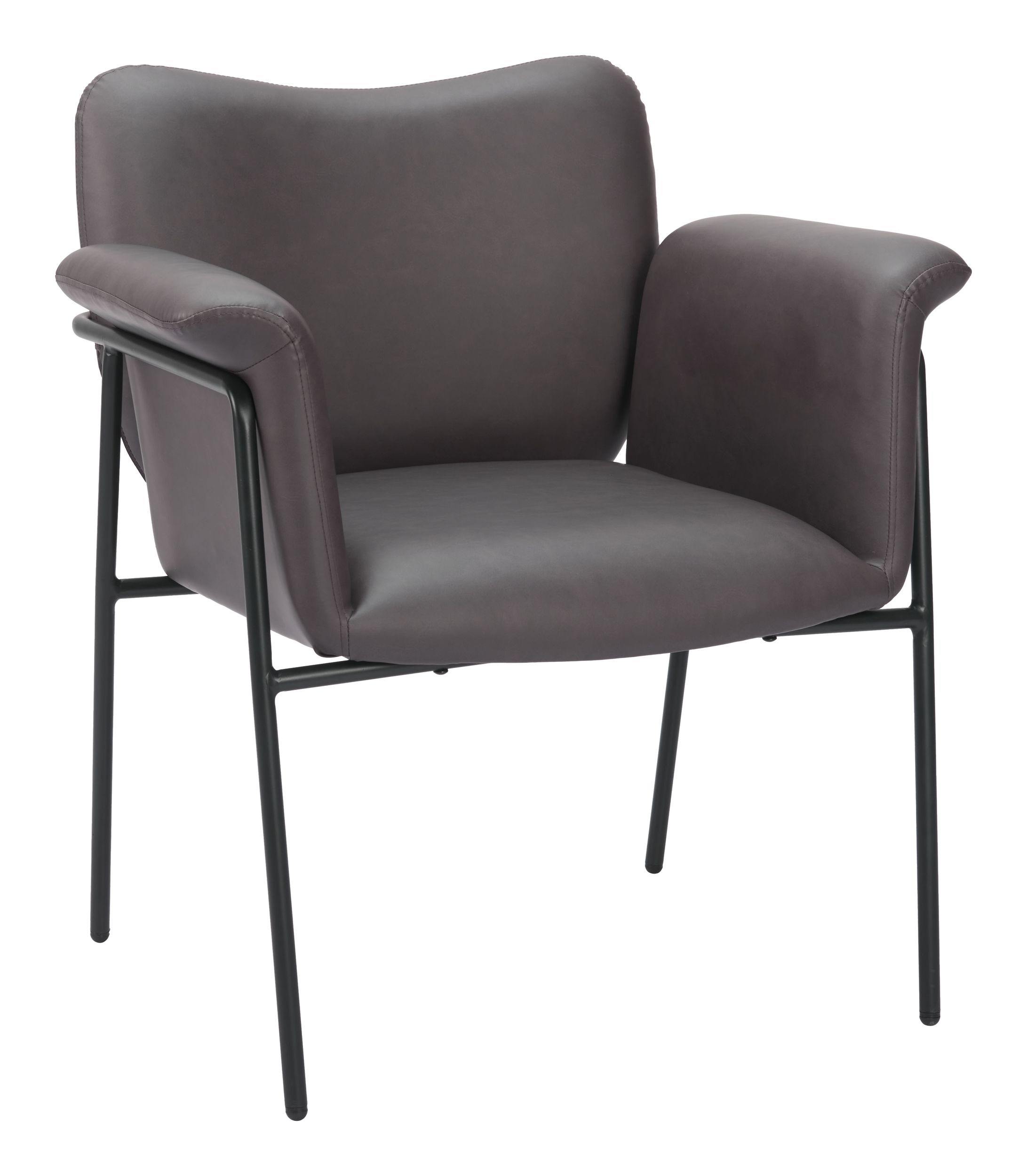 Heritage Faux Leather/Steel Accent Chair