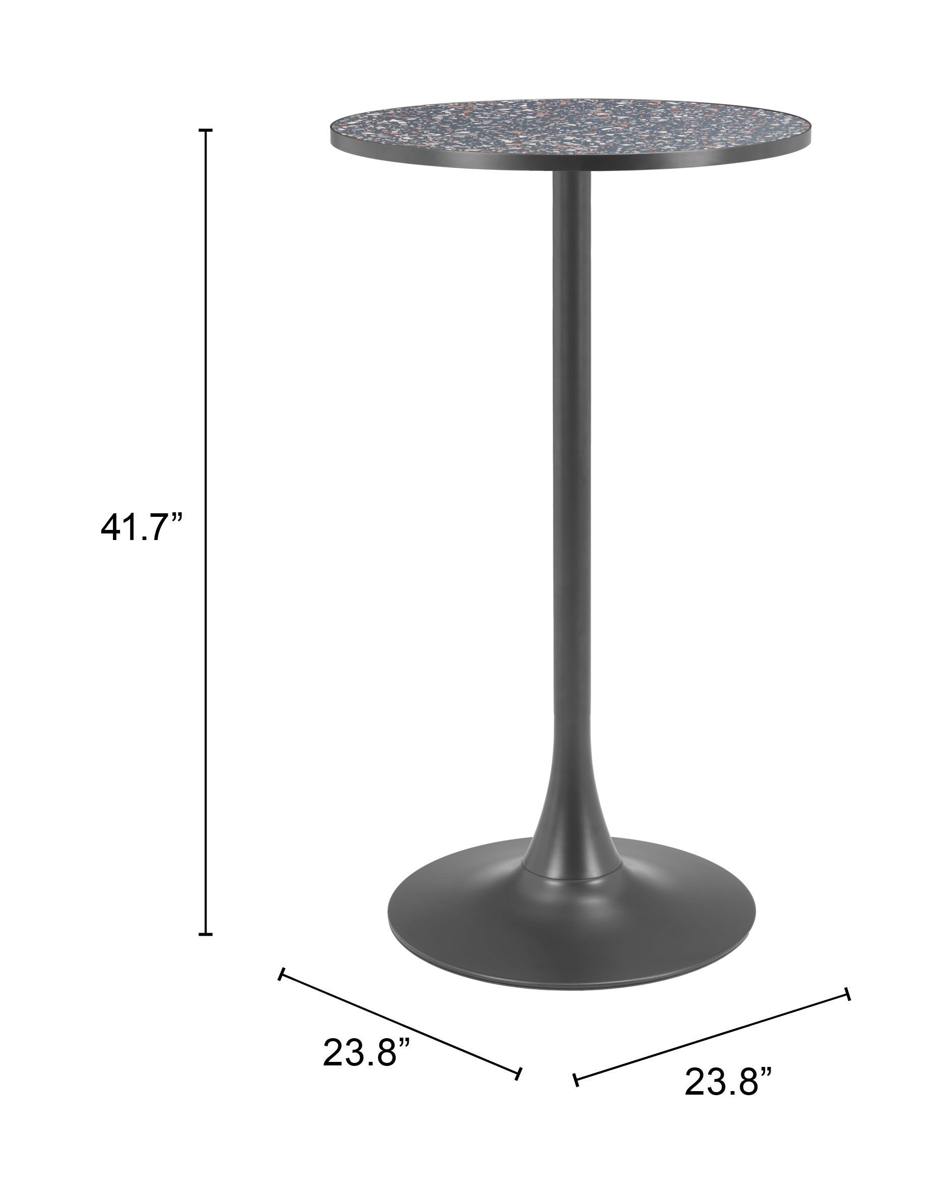 Bite Round Faux Terrazzo/Steel Bar Table