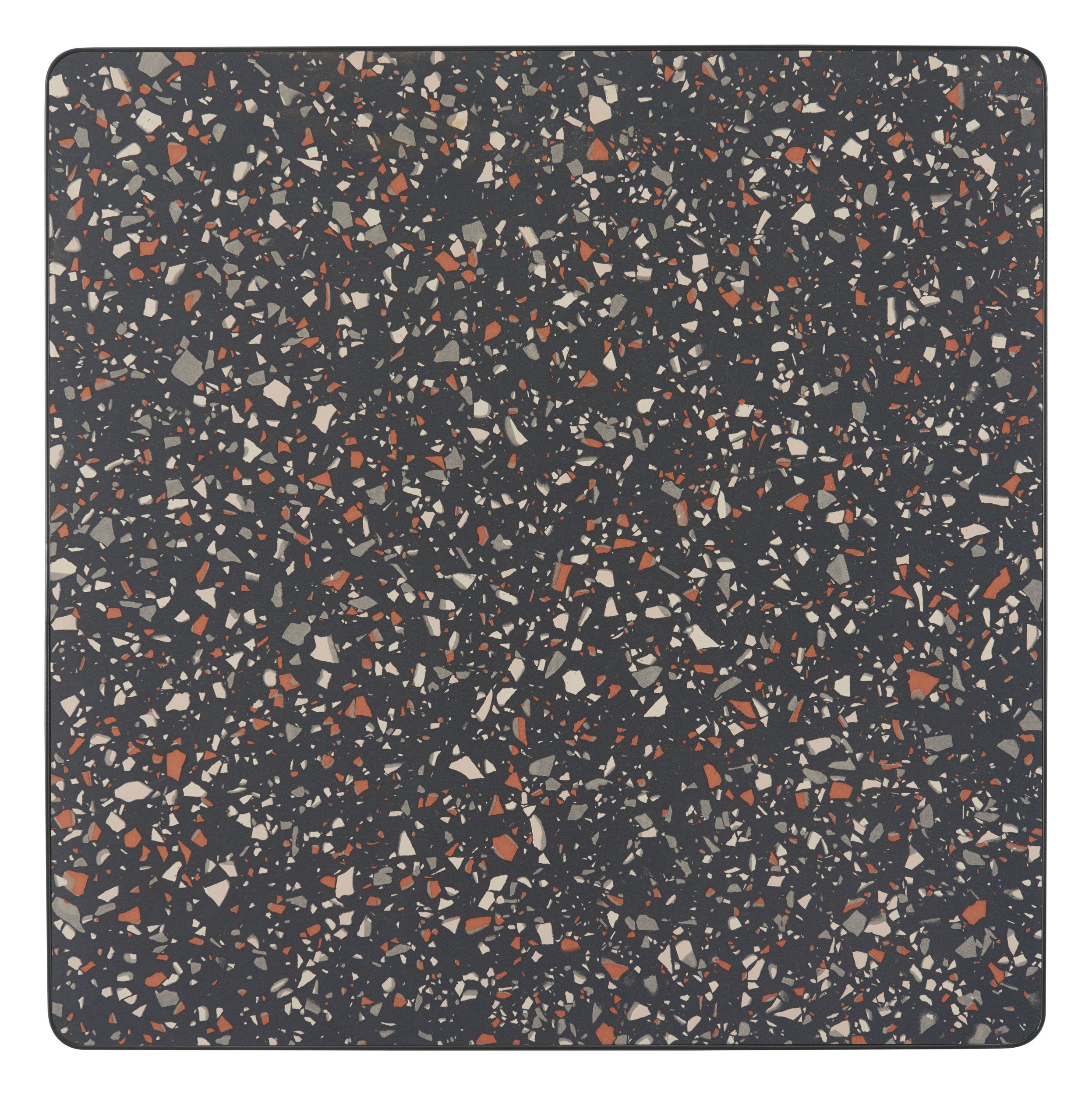 Spot Square Faux Terrazzo/Steel Bar Table