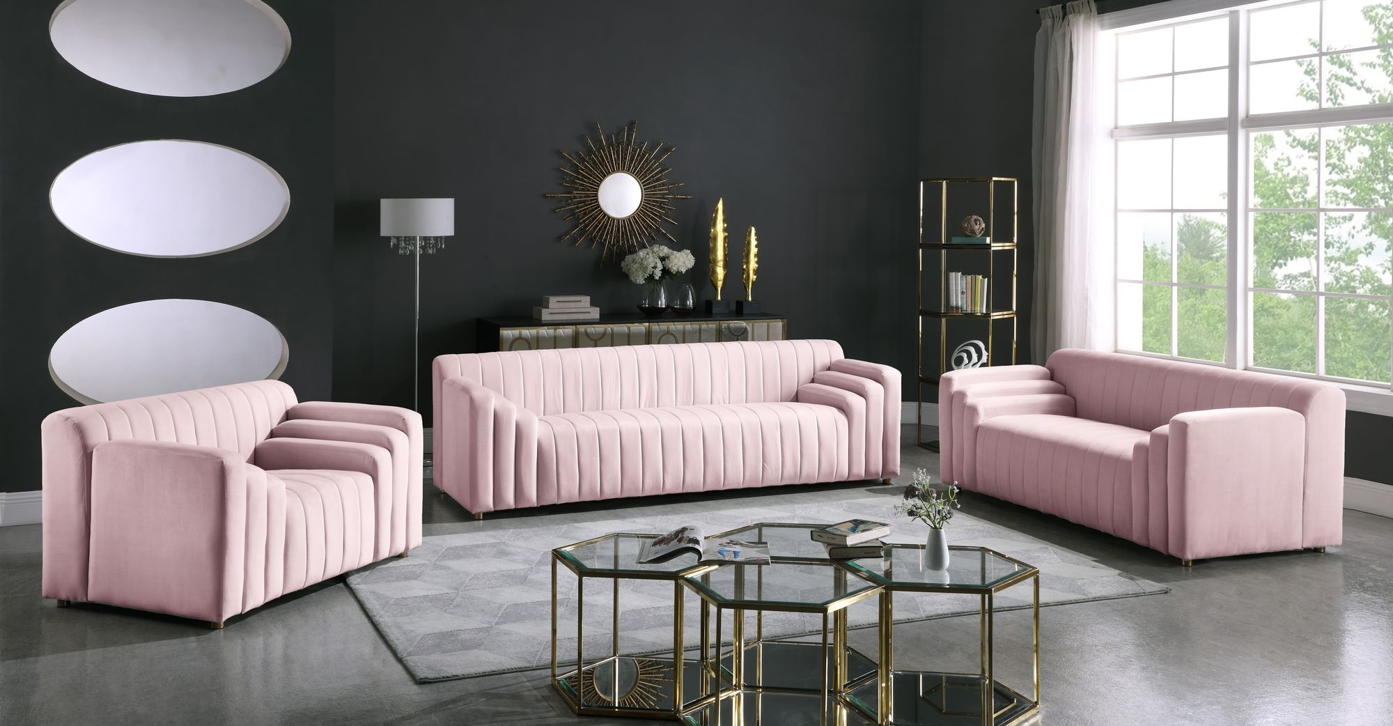 Naya Velvet Loveseat