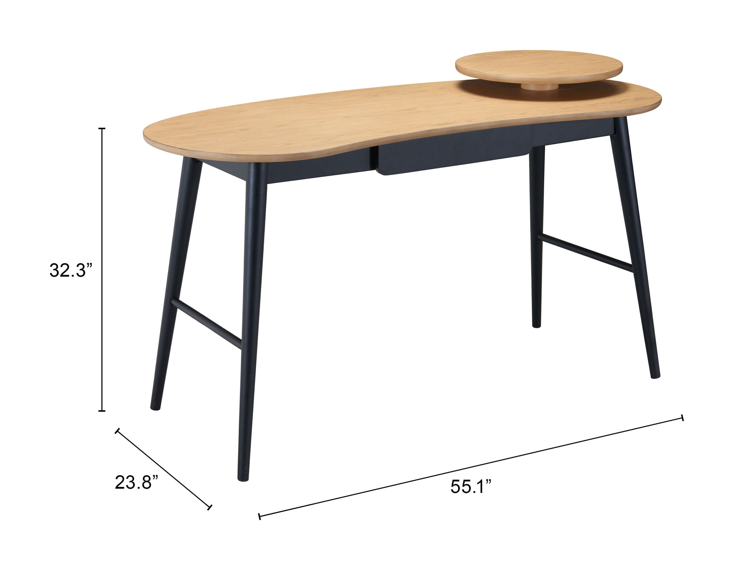 Tarkiz Oval Wood Desk w/Drawer