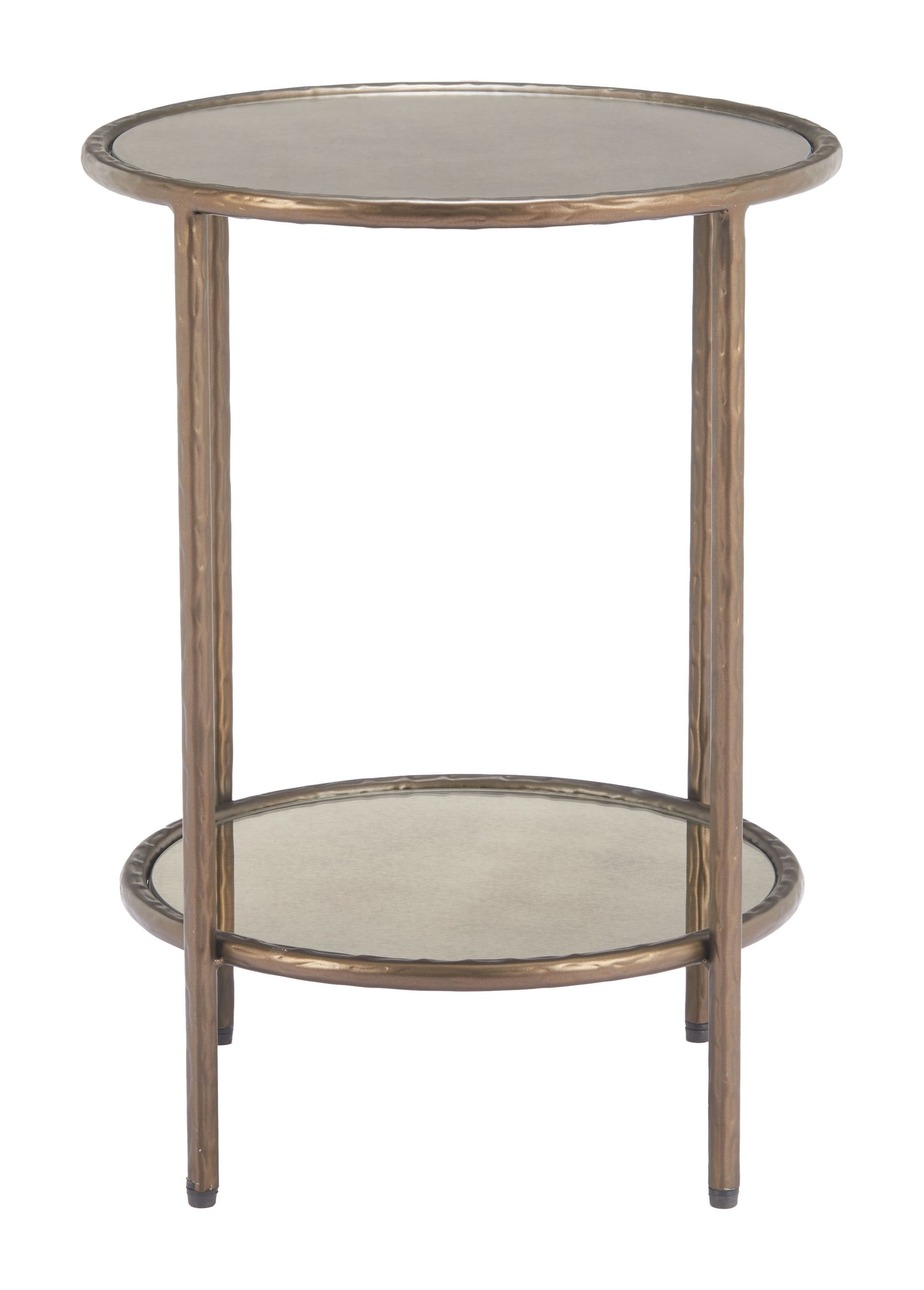 Anelli Round Glass/Steel Side Table