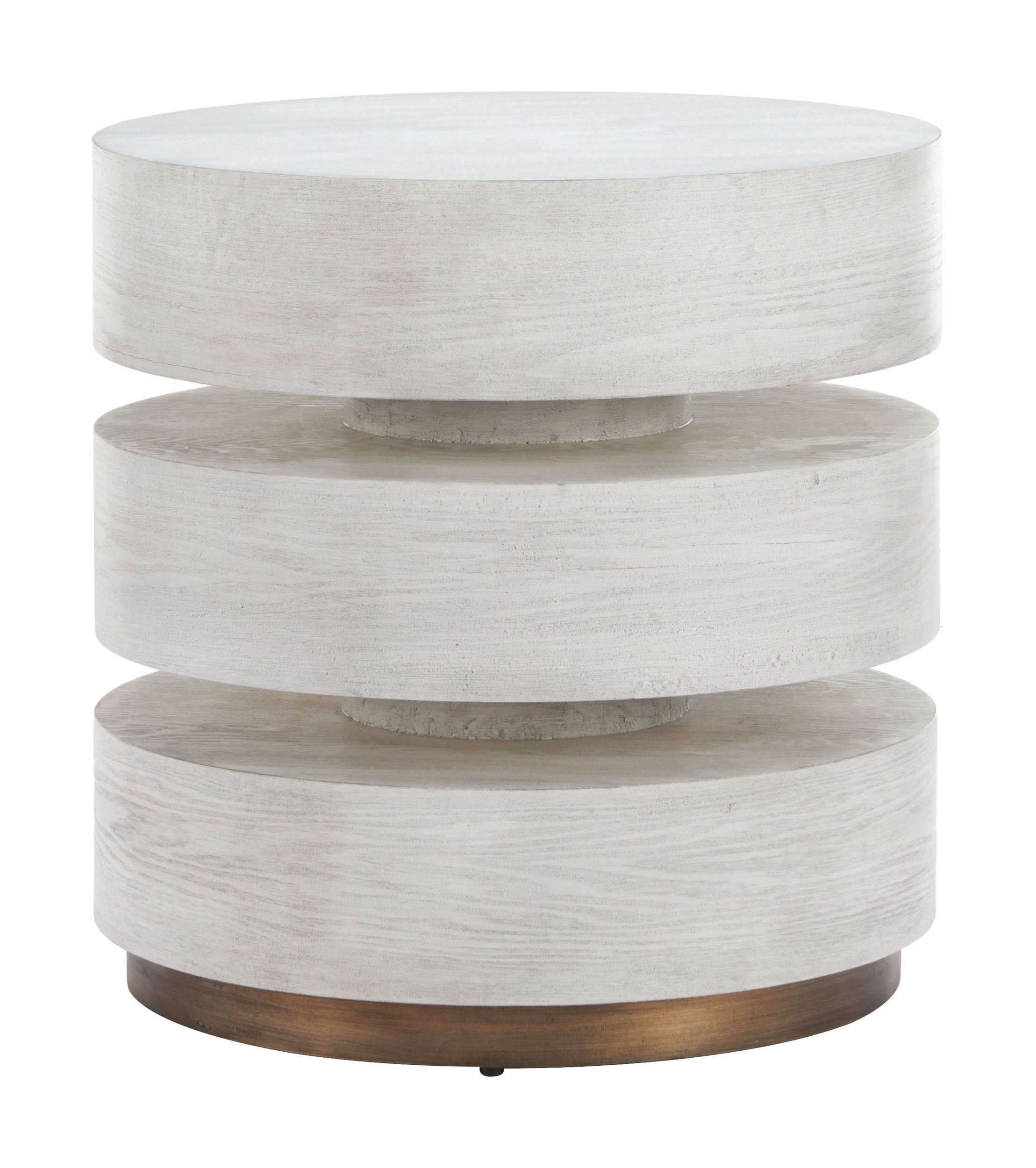 Laha Round Wood Veneer MDF/Steel Side Table