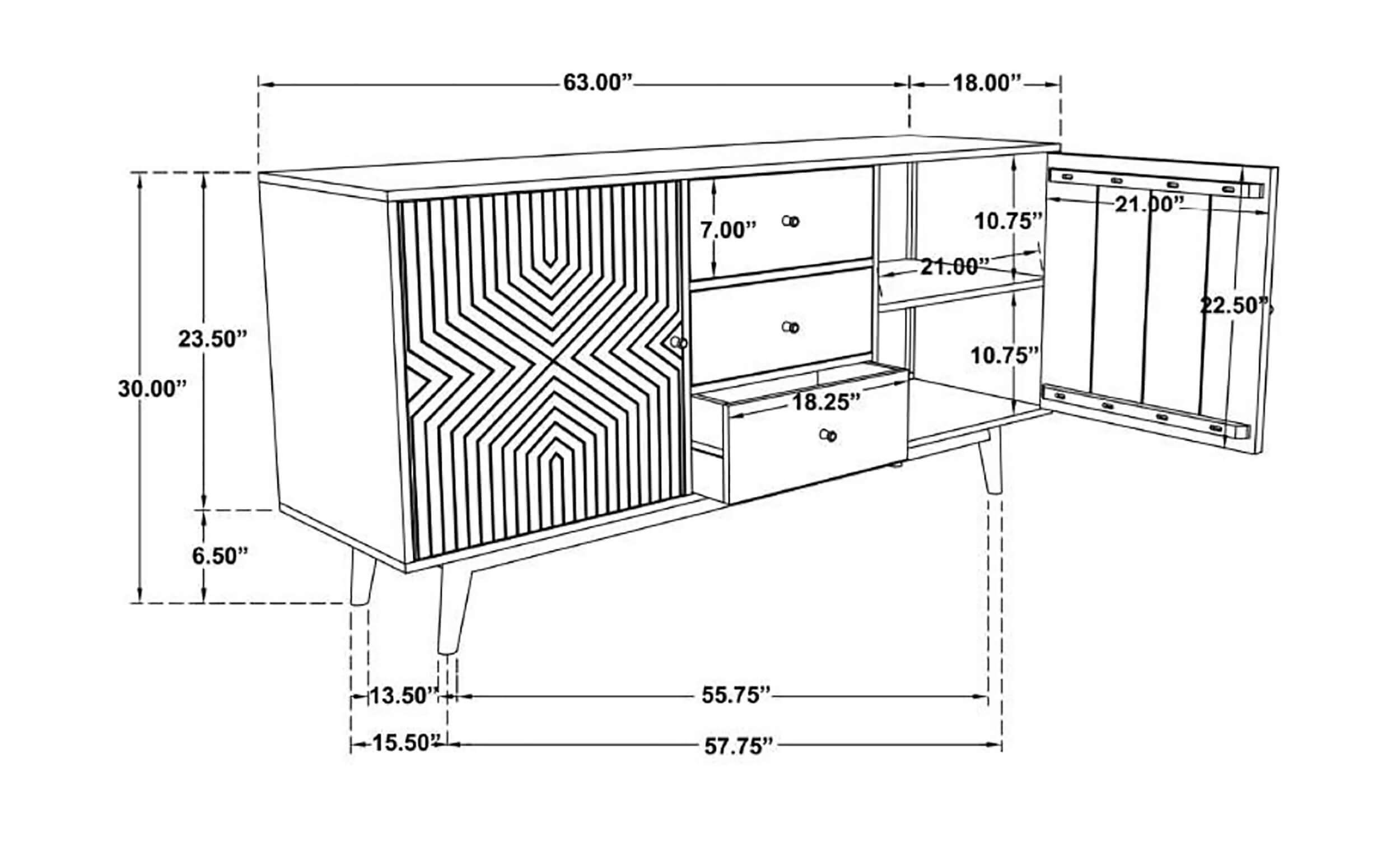 Partridge Wood/Wood Veneer 2-door Server