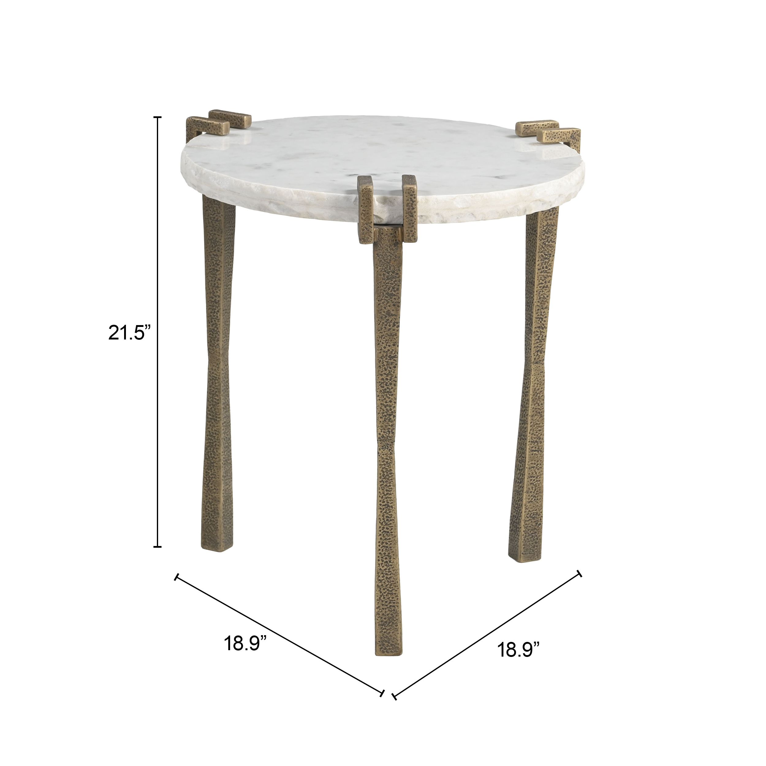 Rench Round Marble/Iron Side Table