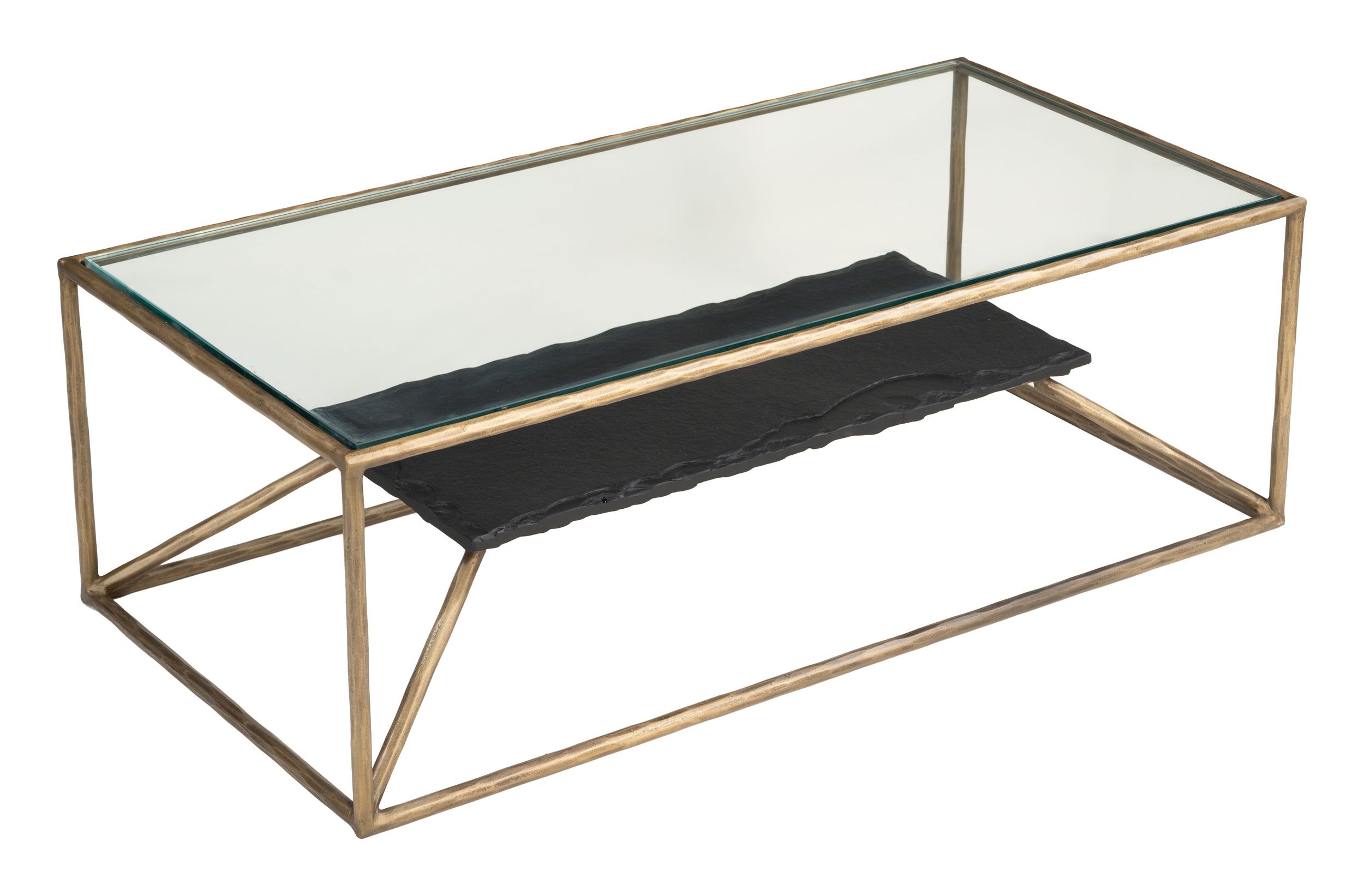 Ranol Rectangular Glass/Marble/Iron Coffee Table