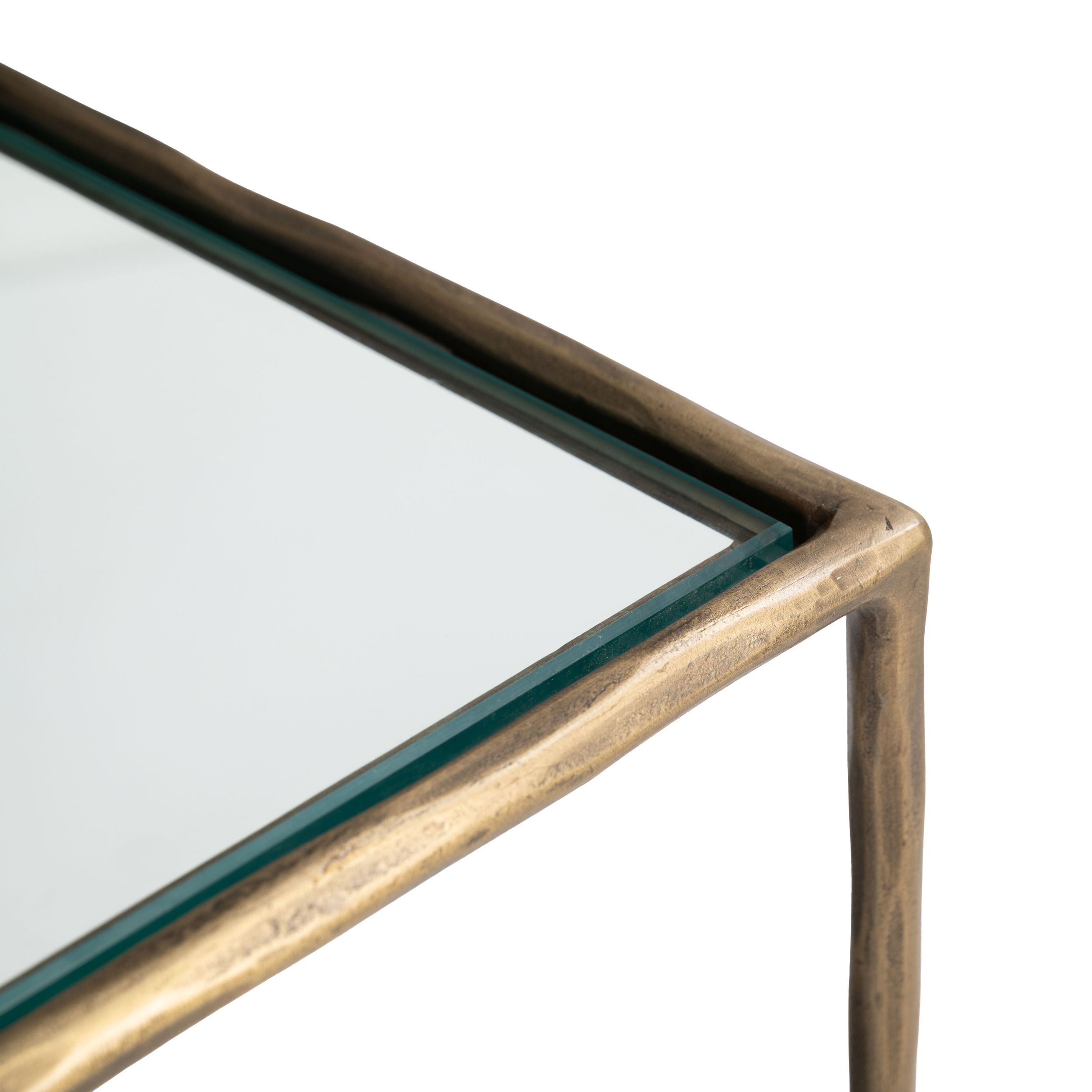 Ranol Square Glass/Marble/Iron Side Table