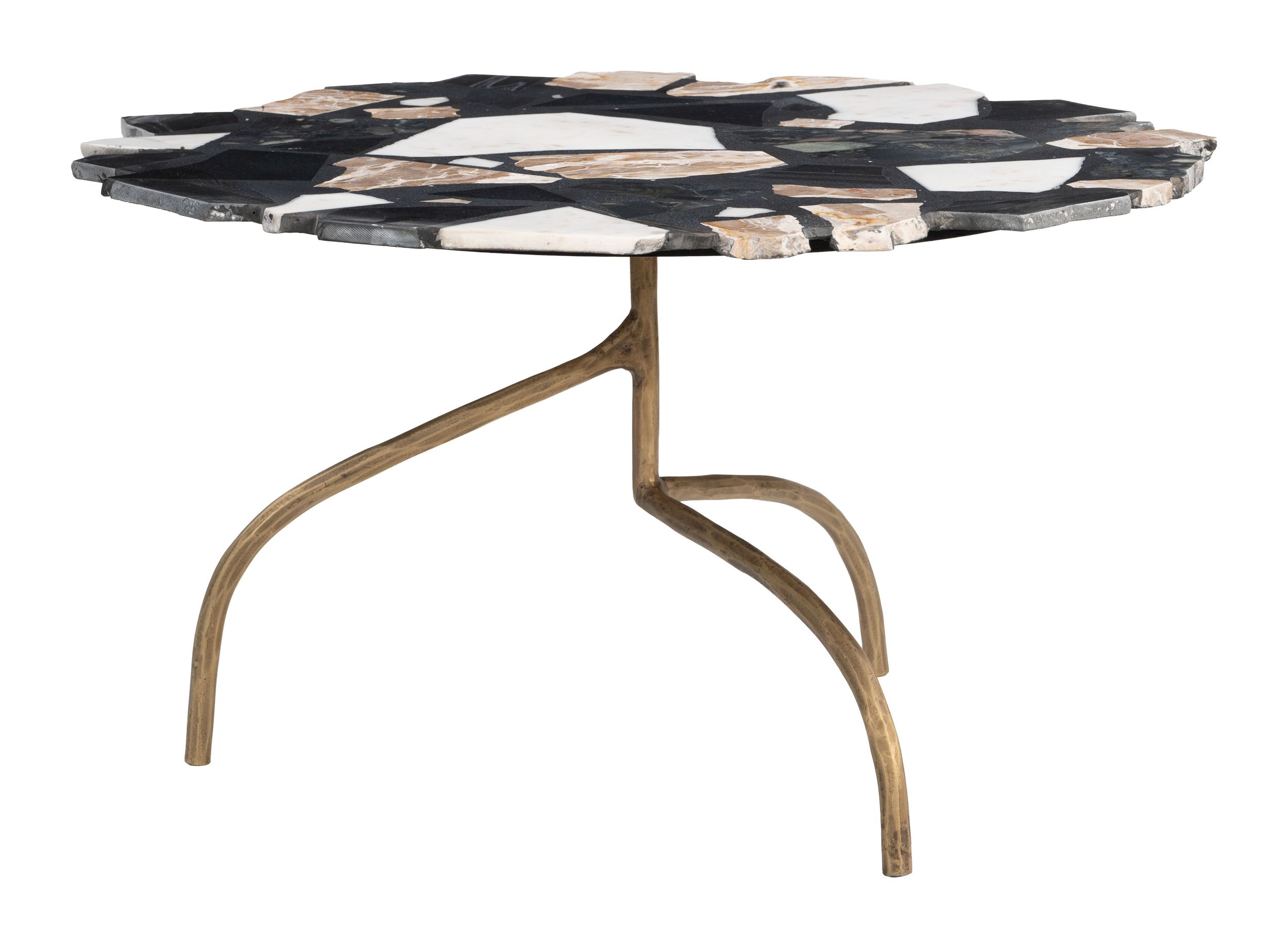 Baia Round Terrazzo/Forged Iron Coffee Table