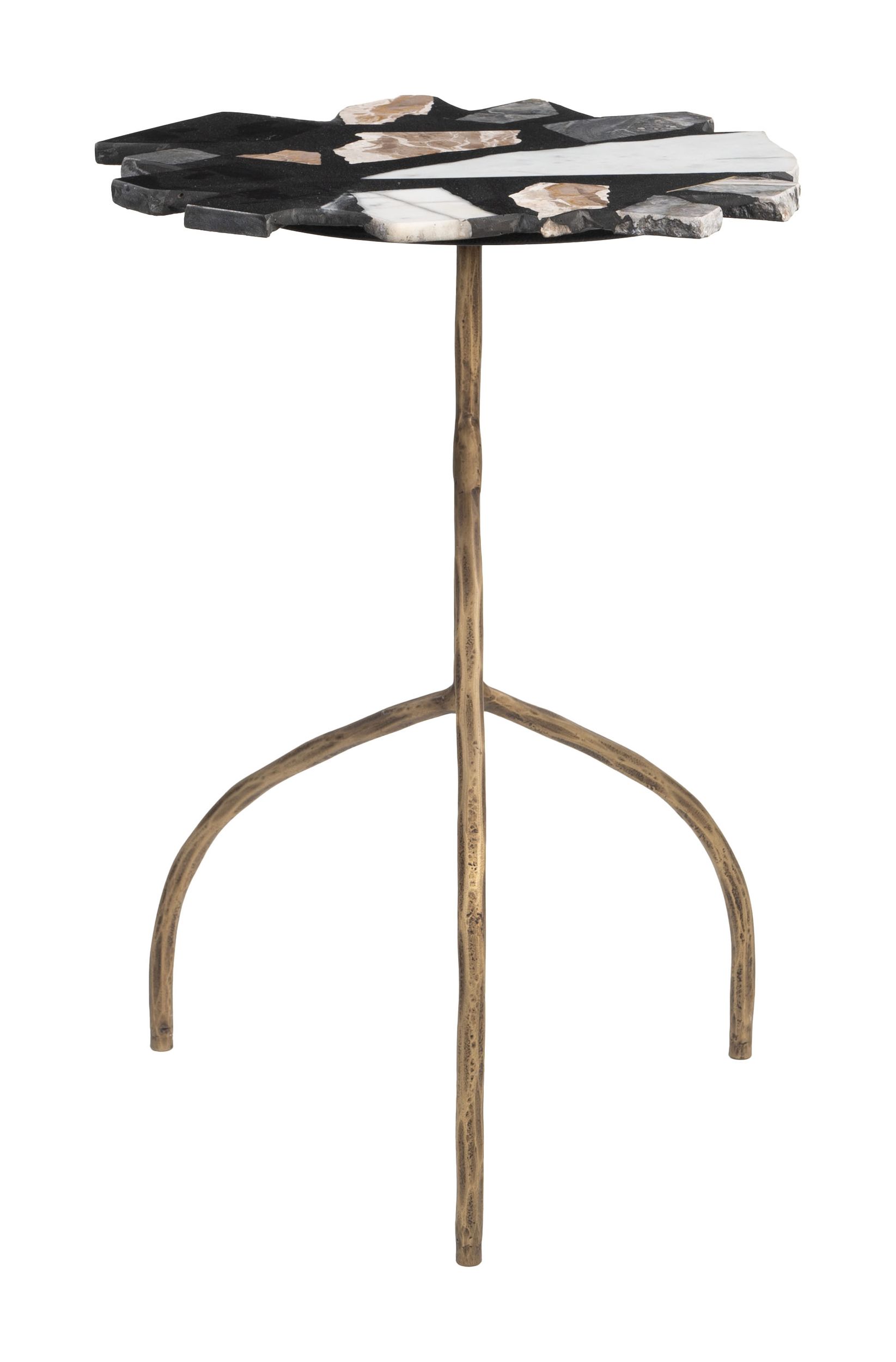 Baia Round Terrazzo/Forged Iron Side Table
