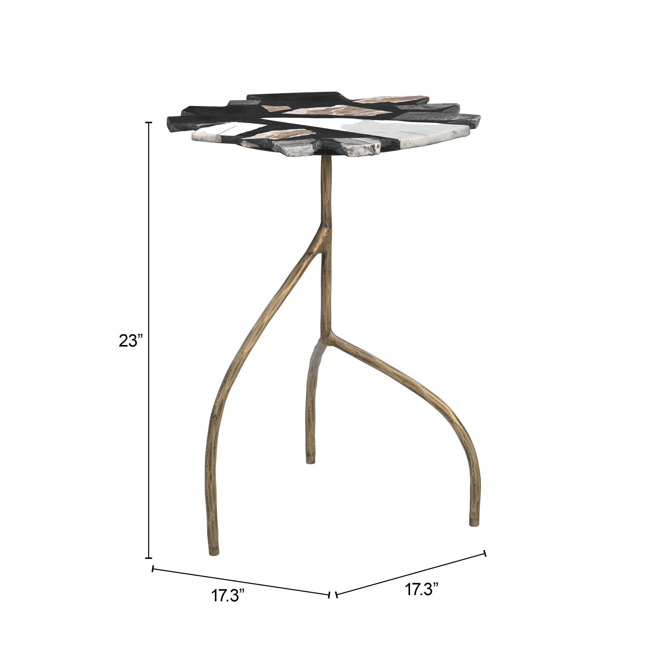 Baia Round Terrazzo/Forged Iron Side Table