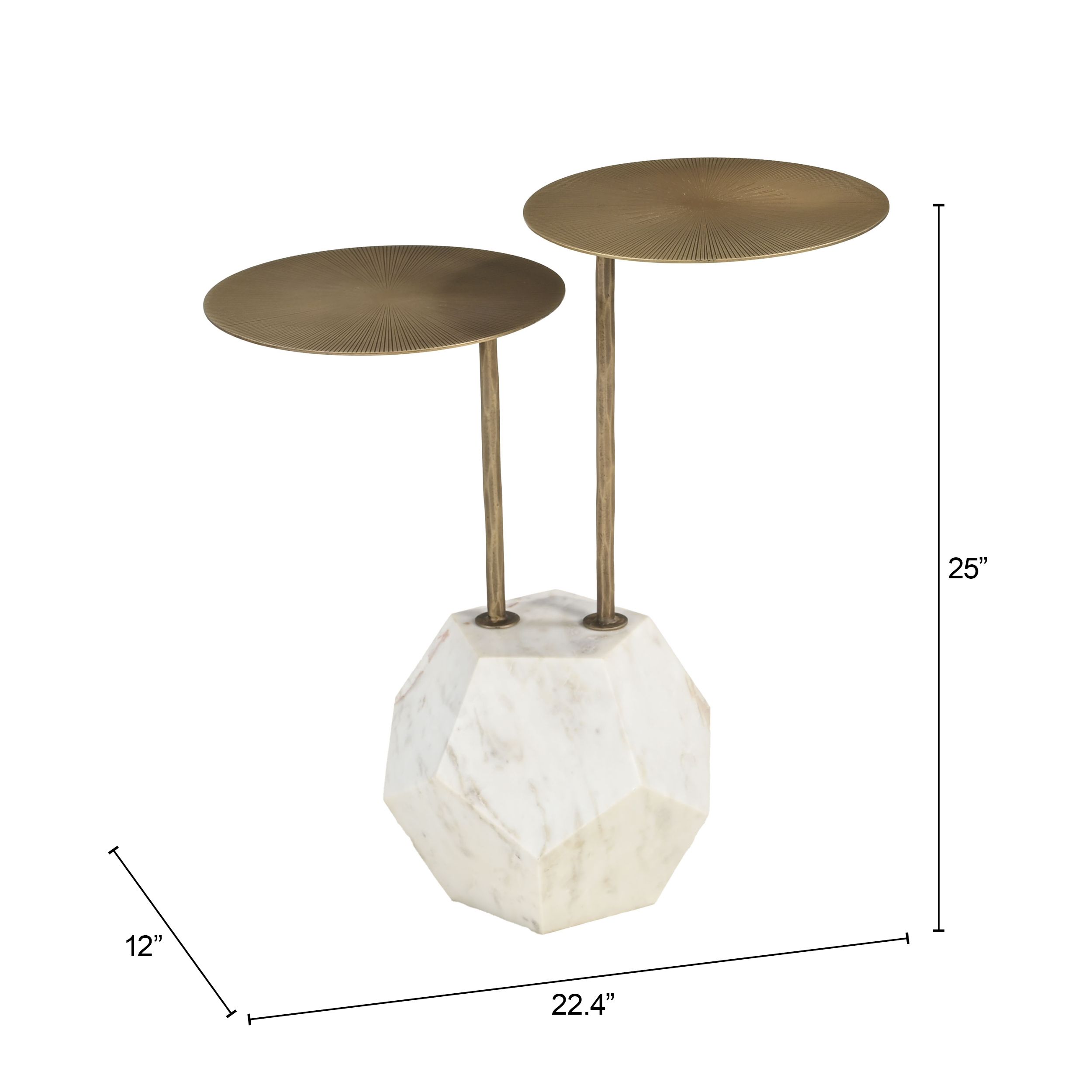 Anten Round Iron/Marble Side Table