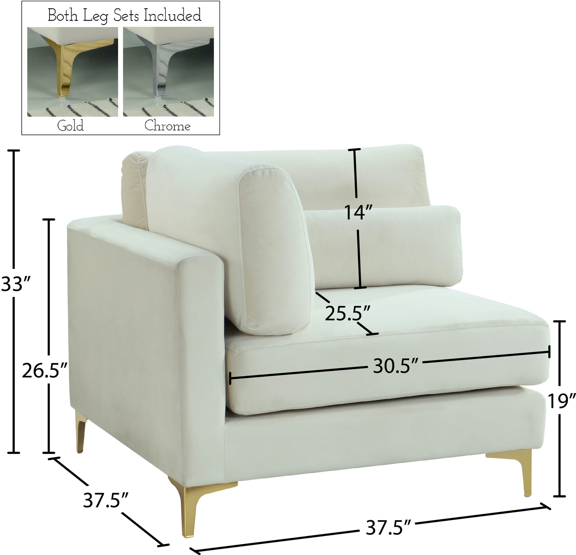 Julia Velvet Modular Corner Chair