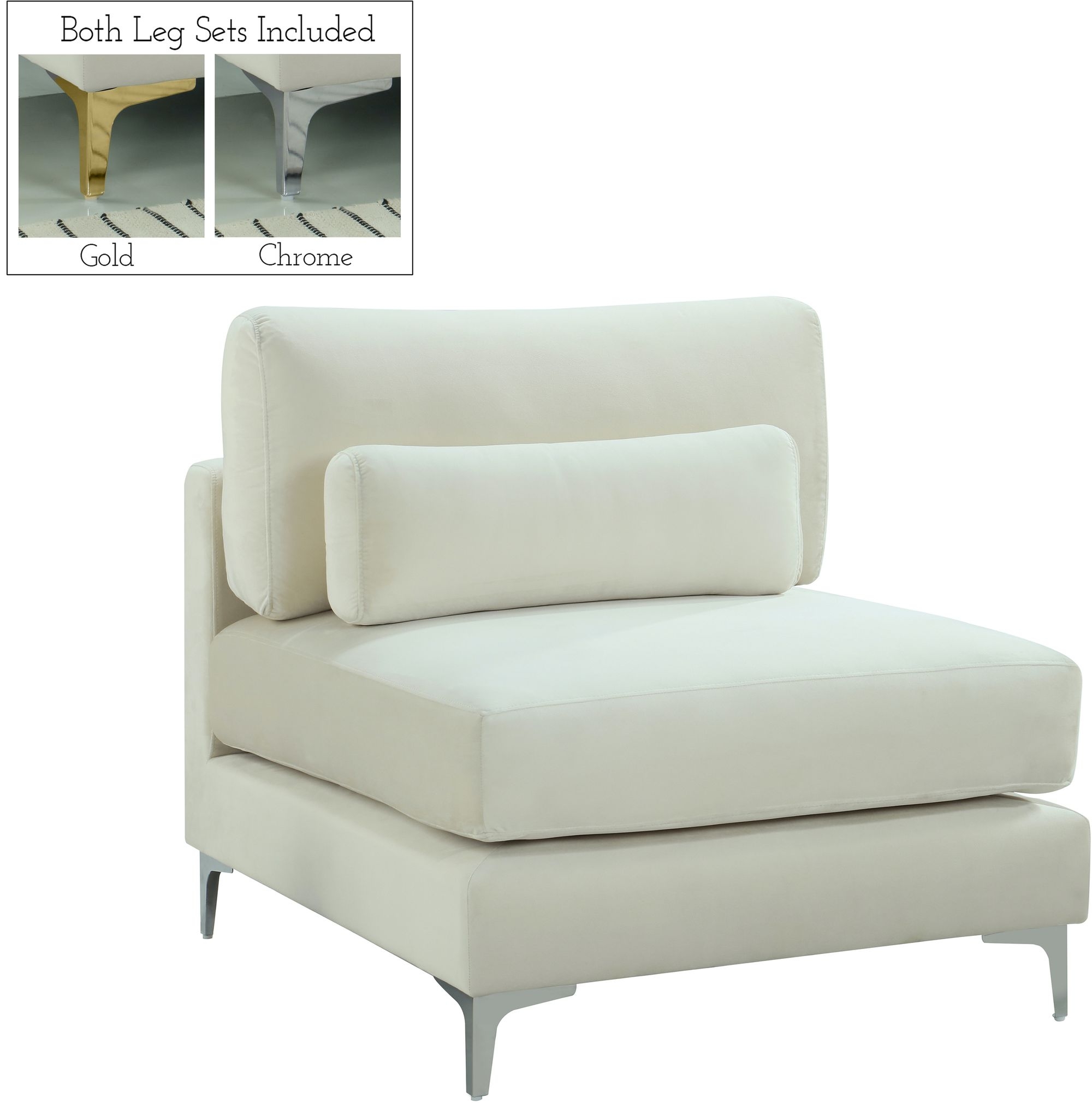 Julia Velvet Modular Armless Chair
