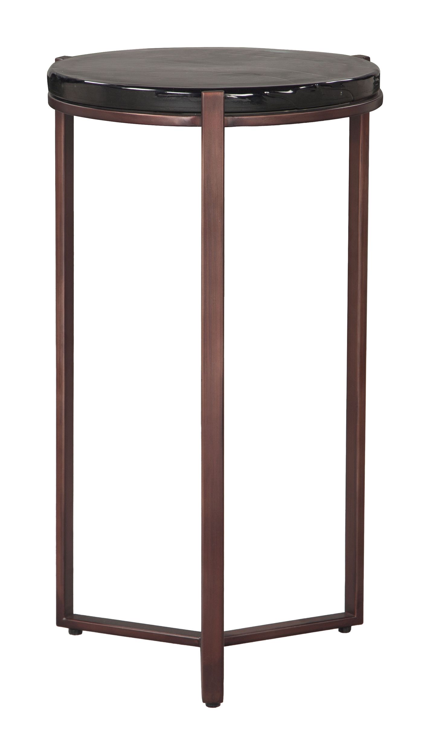 Daiza Round Glass/Iron Side Table