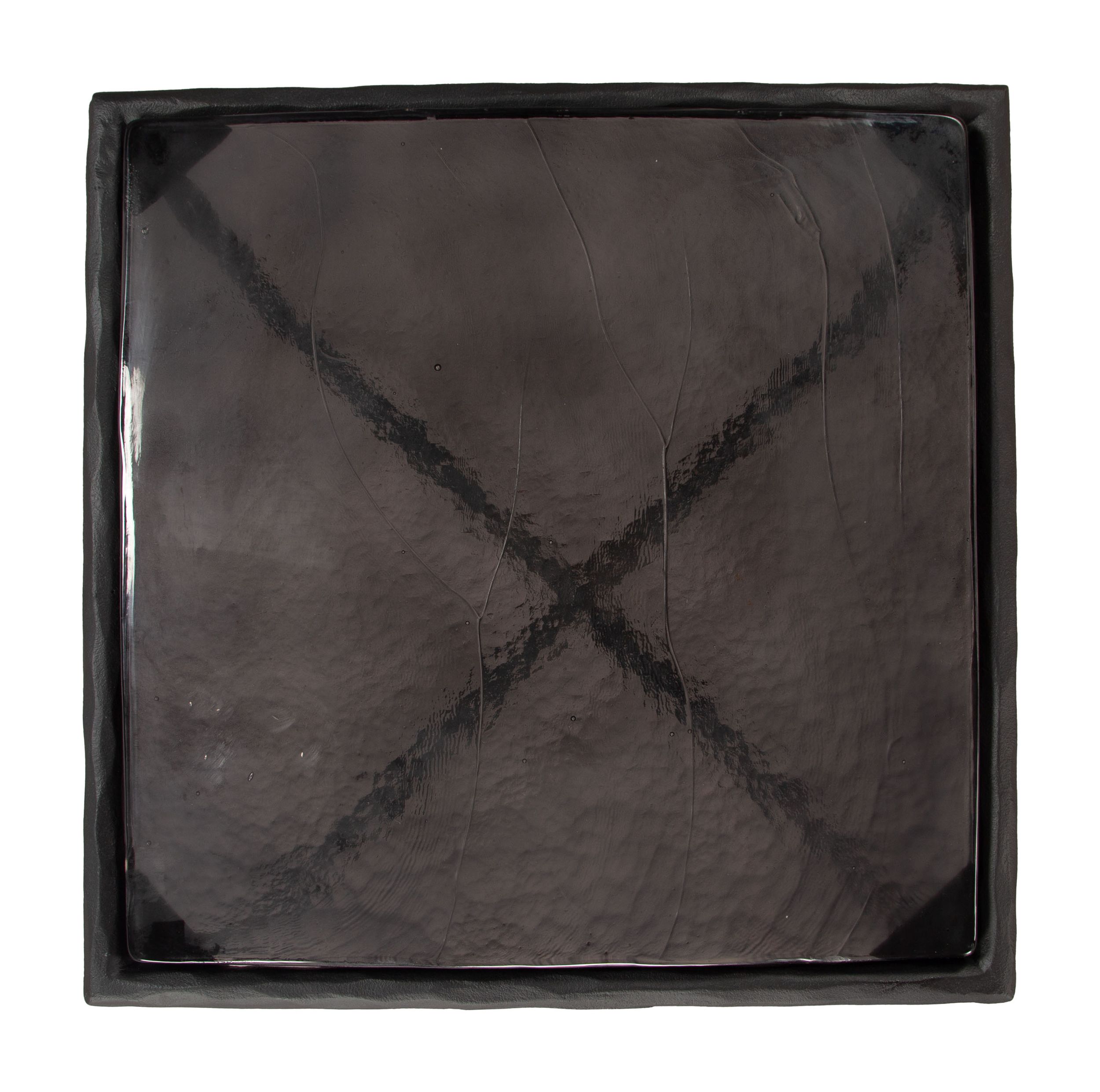 Cloe Square Glass/Aluminum Side Table