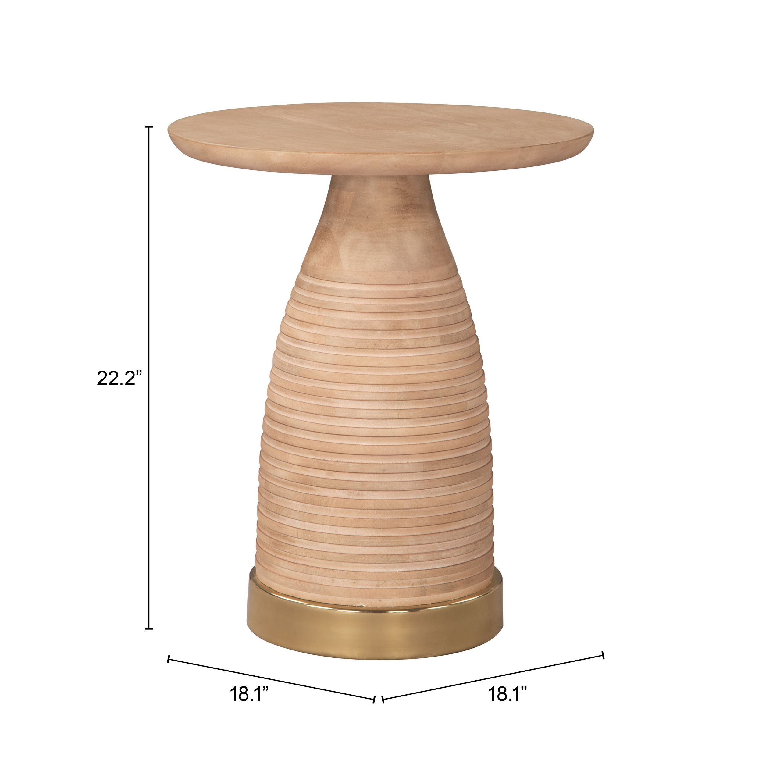 Radiant Round Wood/Iron Side Table