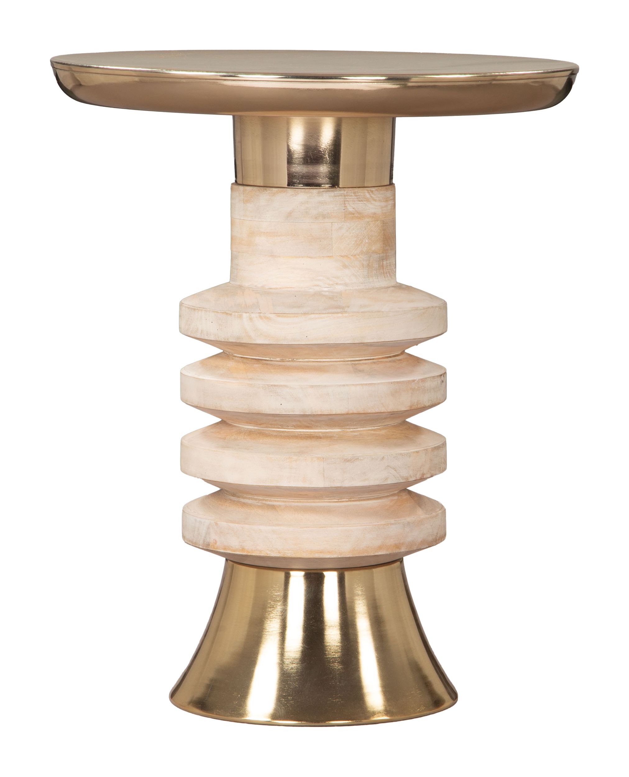 Ringar Round Iron/Wood Side Table