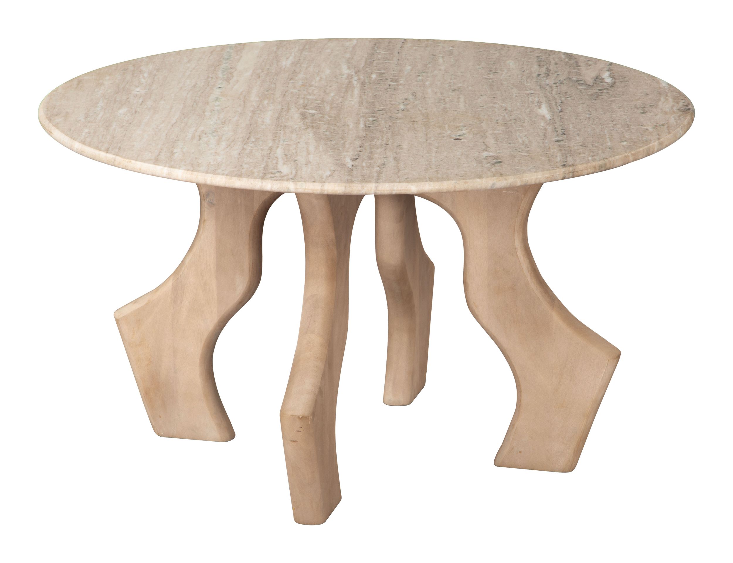 Eda Round Marble/Wood Coffee Table