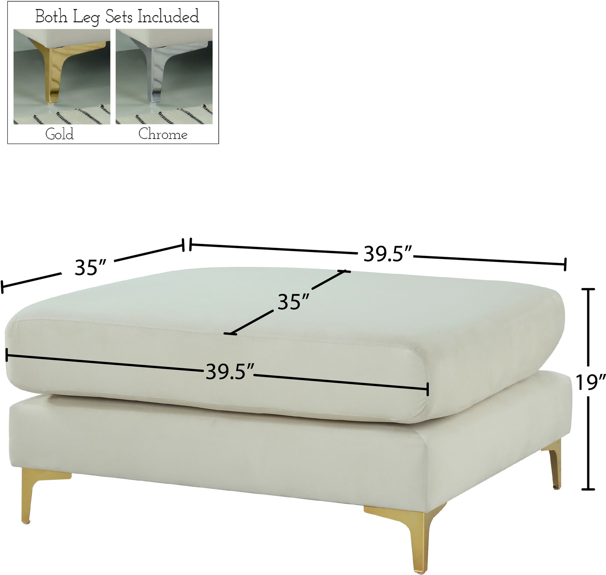 Julia Velvet Modular Ottoman