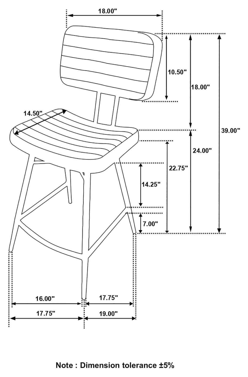 Partridge Leather Counter Stool with Metal Base