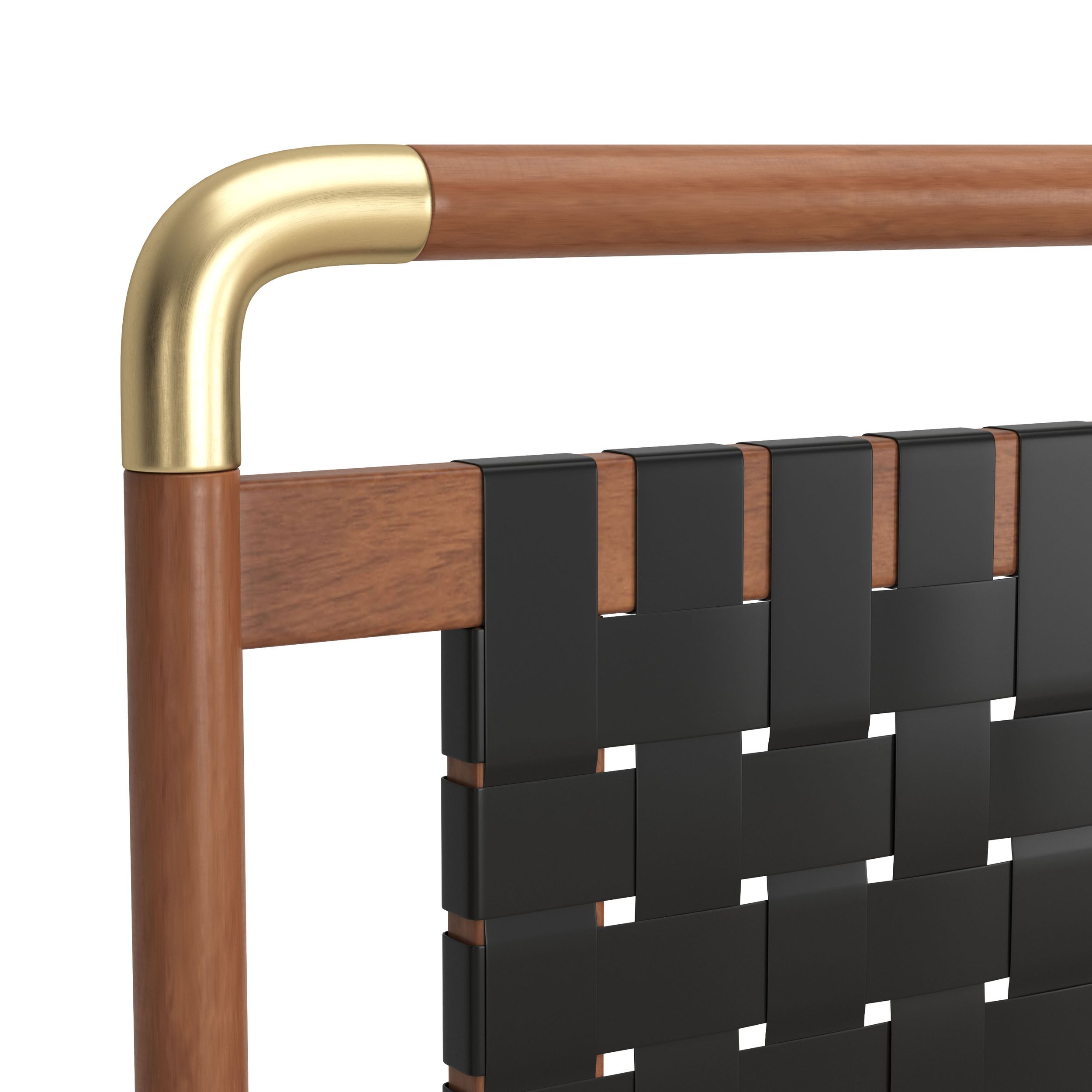 Netz Faux Leather/Wood Platform Bed, King Size
