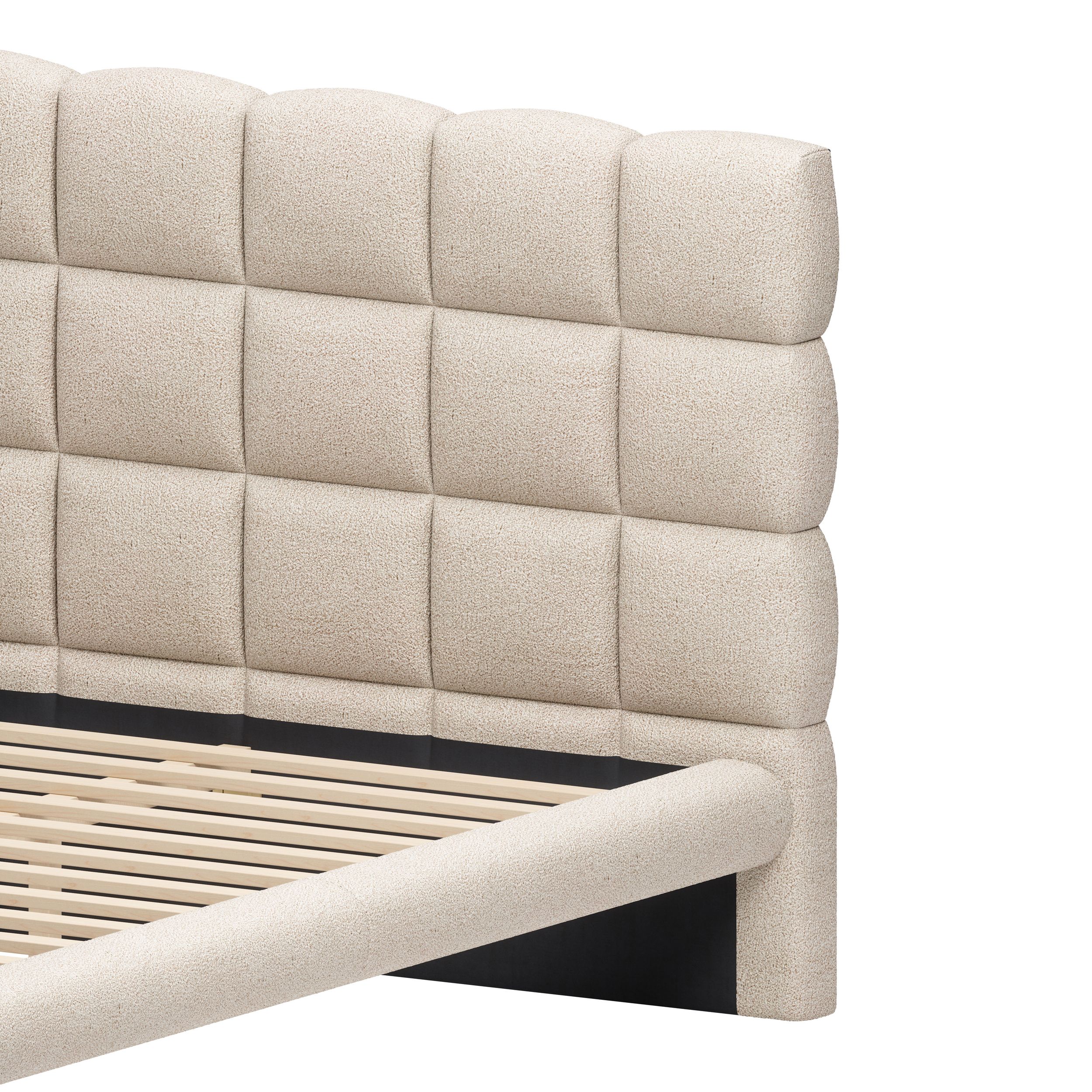 Placid Polyester Platform Bed, King Size