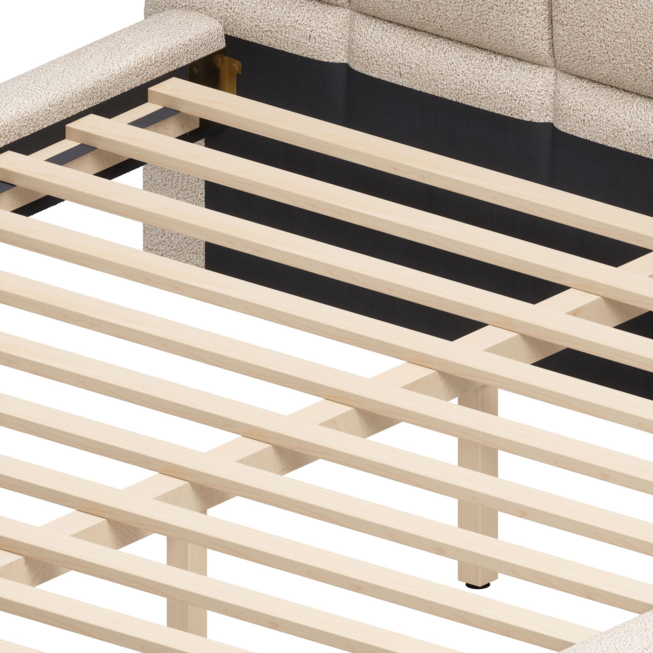 Placid Polyester Platform Bed, King Size