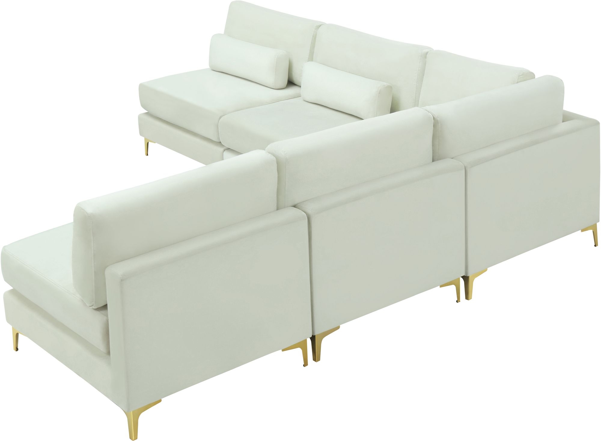 Julia 104.5" 5-Piece Velvet Modular Armless Sectional