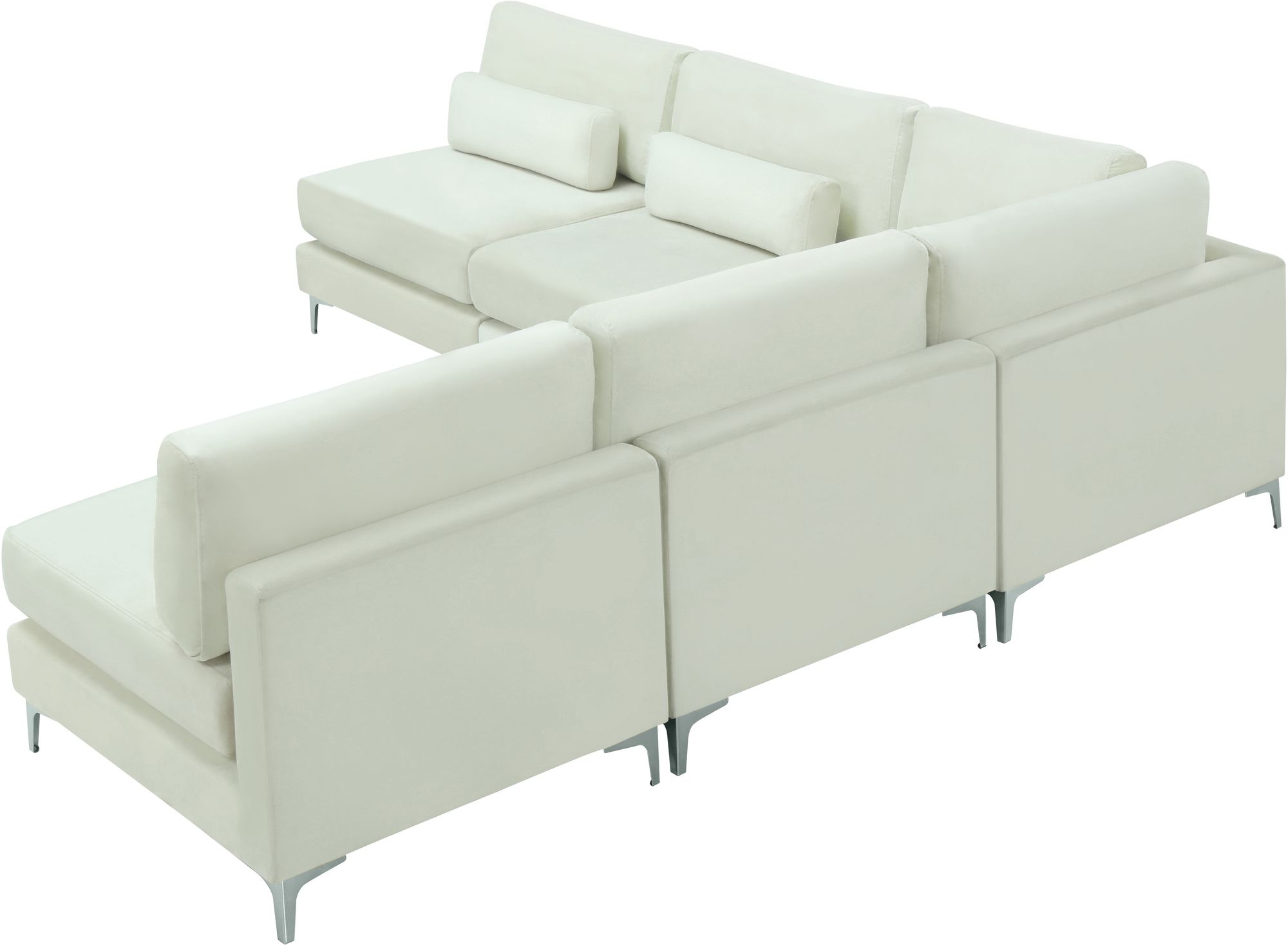 Julia 104.5" 5-Piece Velvet Modular Armless Sectional