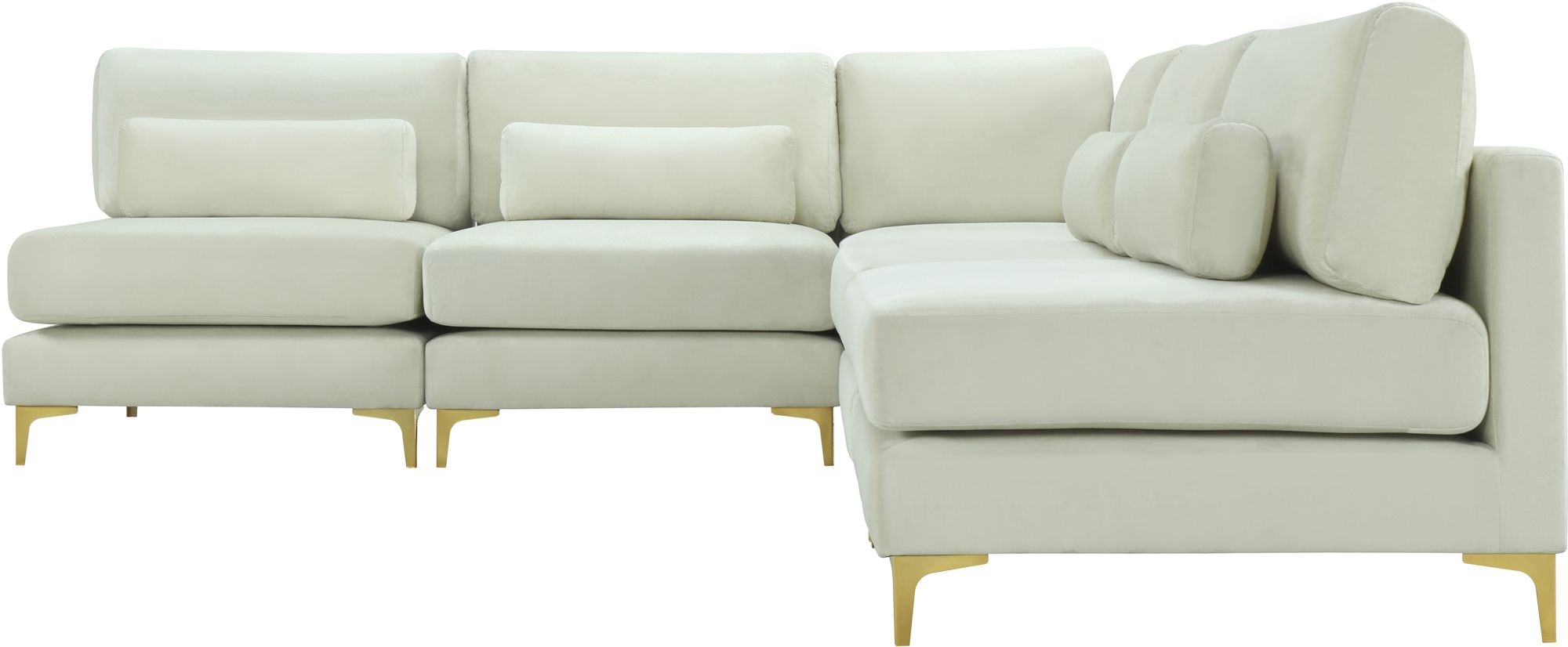 Julia 104.5" 5-Piece Velvet Modular Armless Sectional
